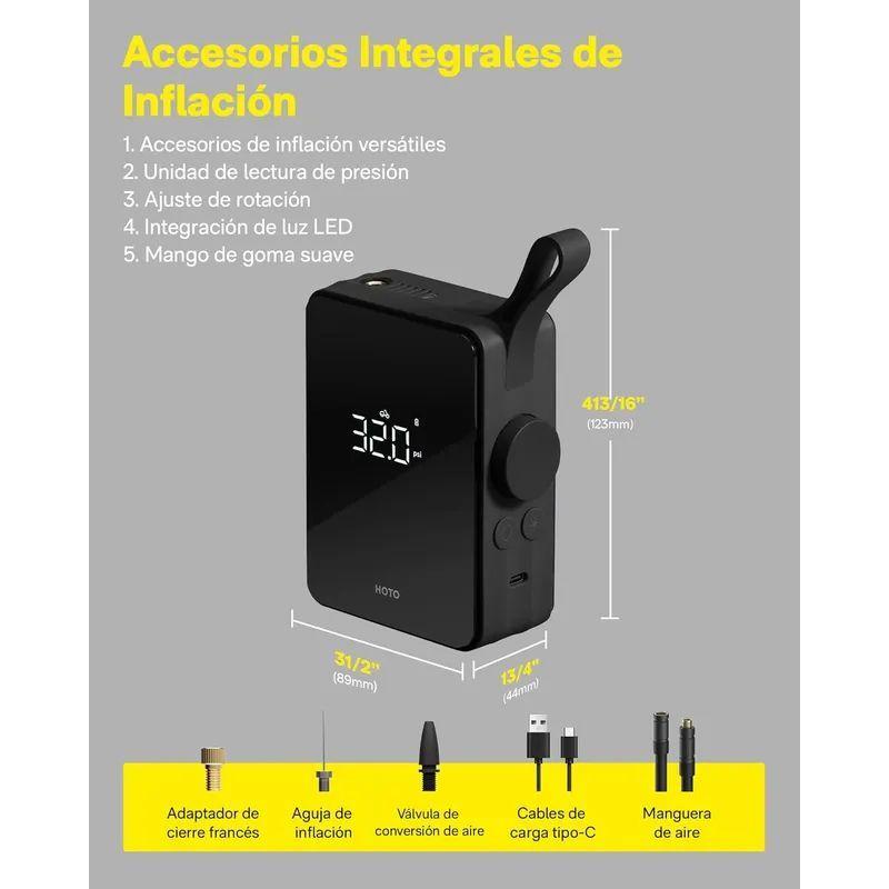 Xiaomi HOTO Compresor De Aire Portatil A Batería Inflador Neumaticos-2