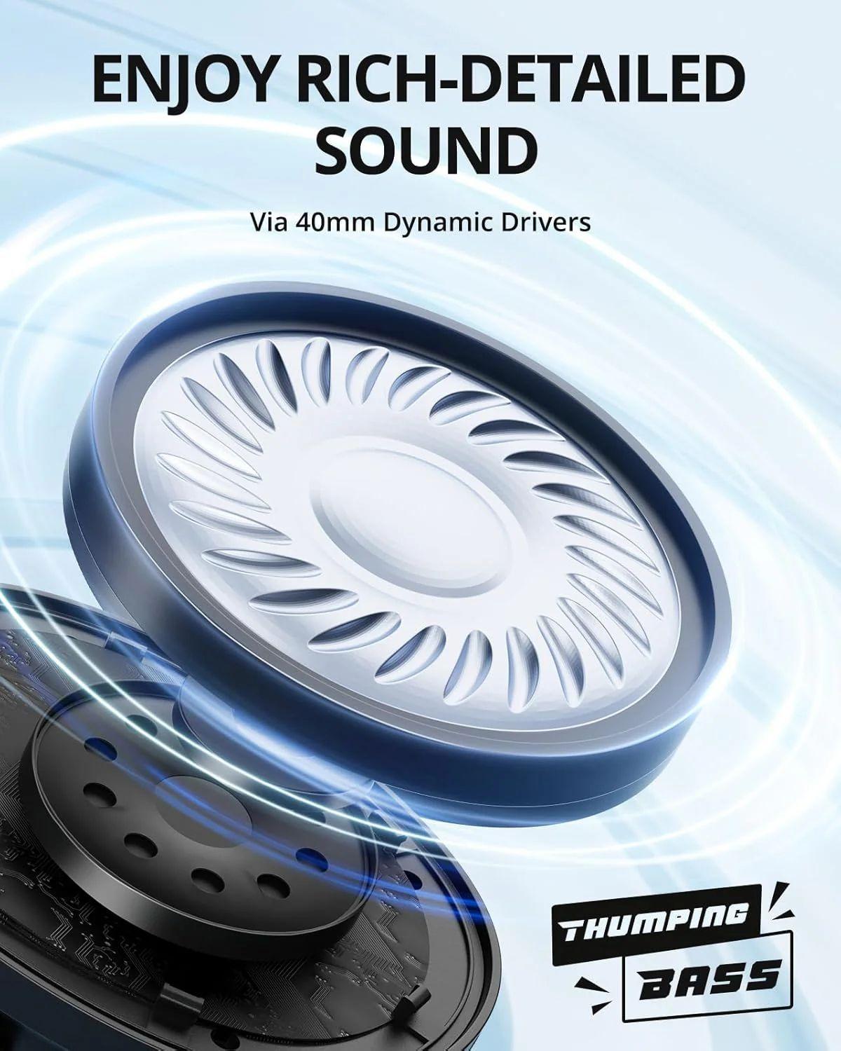 Tronsmart Sounfii Q20s Audífonos Inalámbricos Auriculares Cancelación De Ruido Durar 60H-7