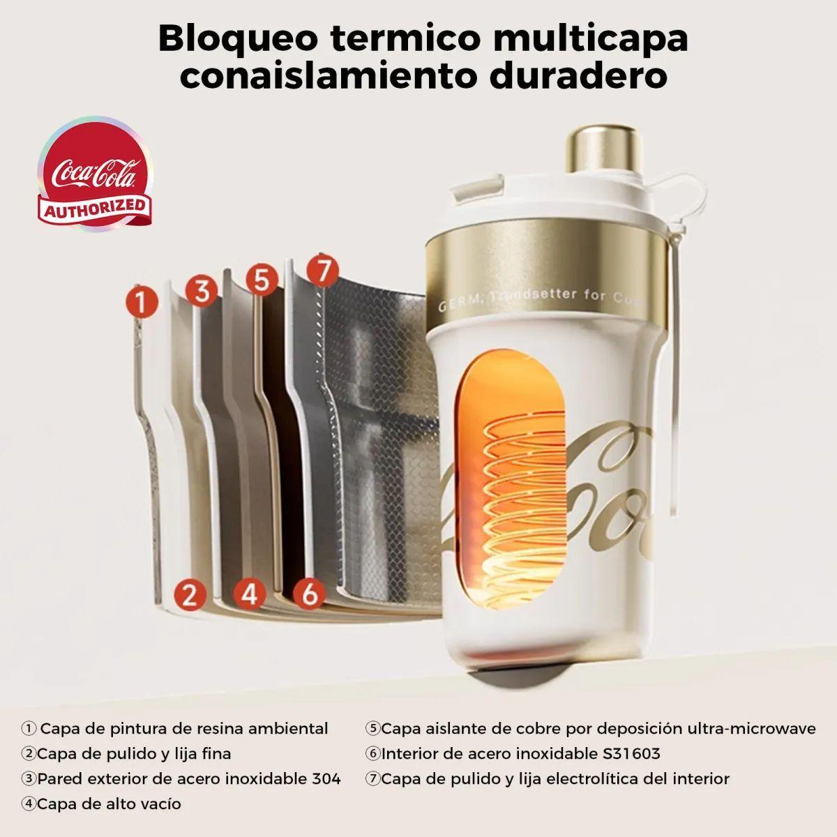 COCA COLA GERM Termo Paipai Termo Clásico Oficial 650ml Frío O Caliente Vaso Térmico -6