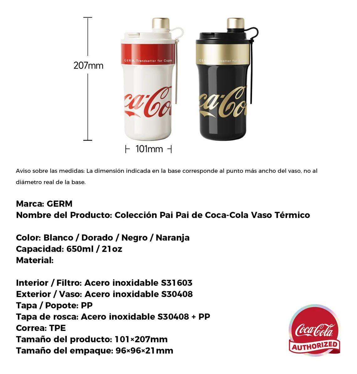 COCA COLA GERM Termo Paipai Termo Clásico Oficial 650ml Frío O Caliente Vaso Térmico -7