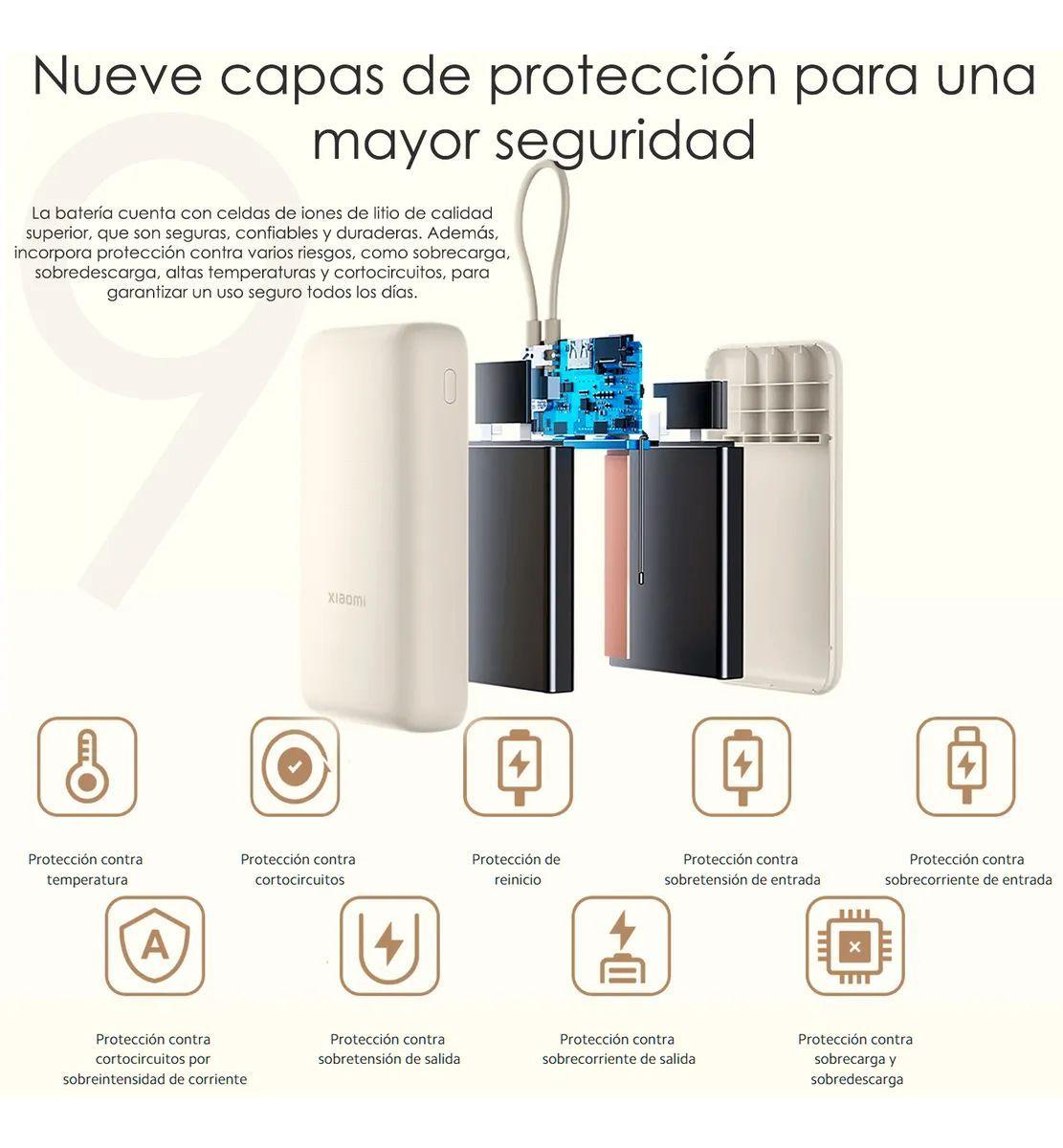 Cargador Portátil Xiaomi Power Bank 33w 20000Mah Carga Batería Externa Rápida Type-c-6