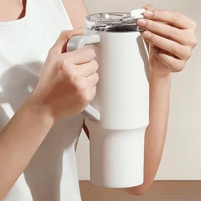 Xiaomi Vaso Térmico Termo Agua Straw Mug 1 Litro Blanco Frio Y Caliente 1000ml Blanco -6