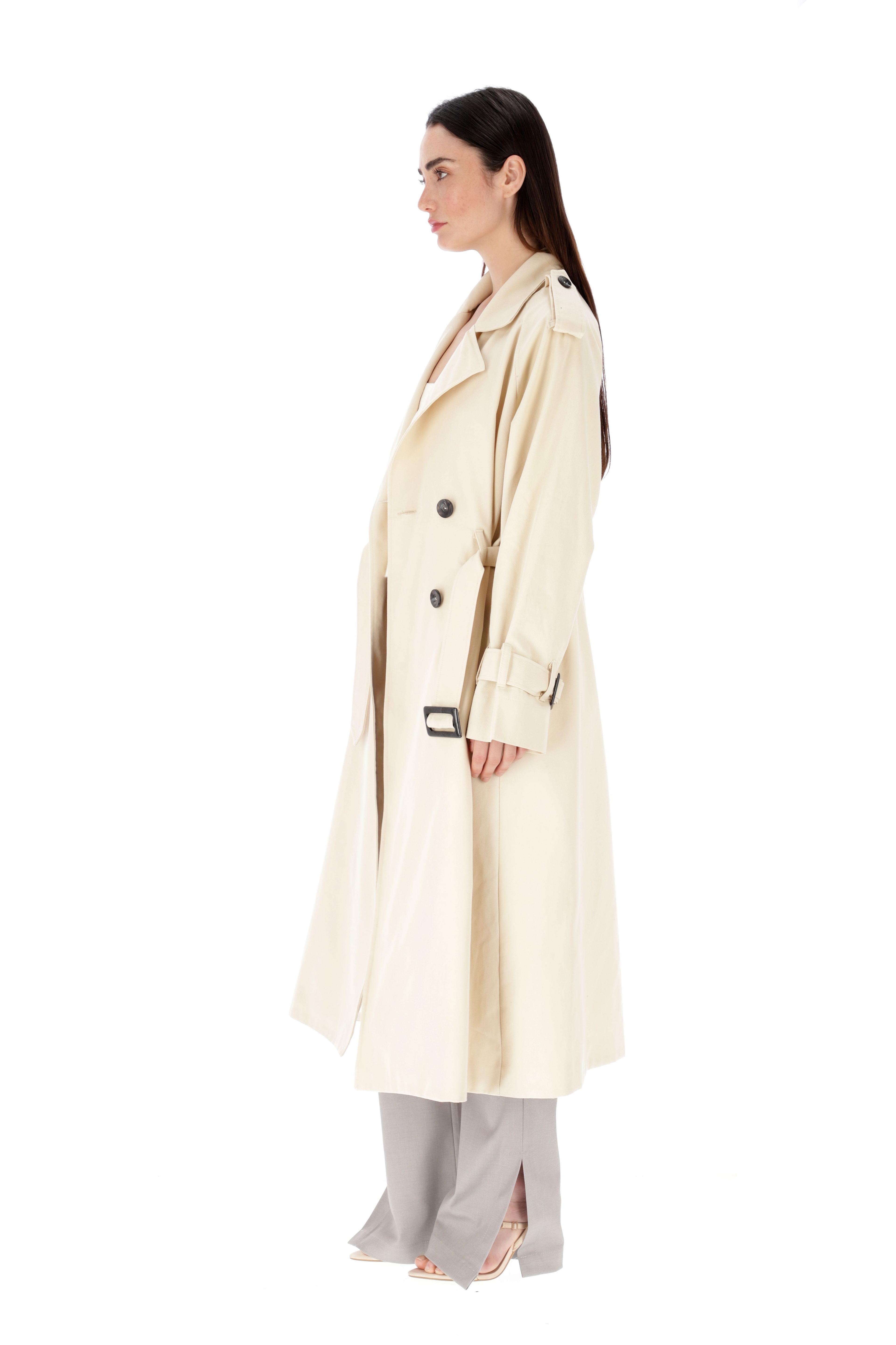 Trench de gabardina premium forrado, talla única.-2