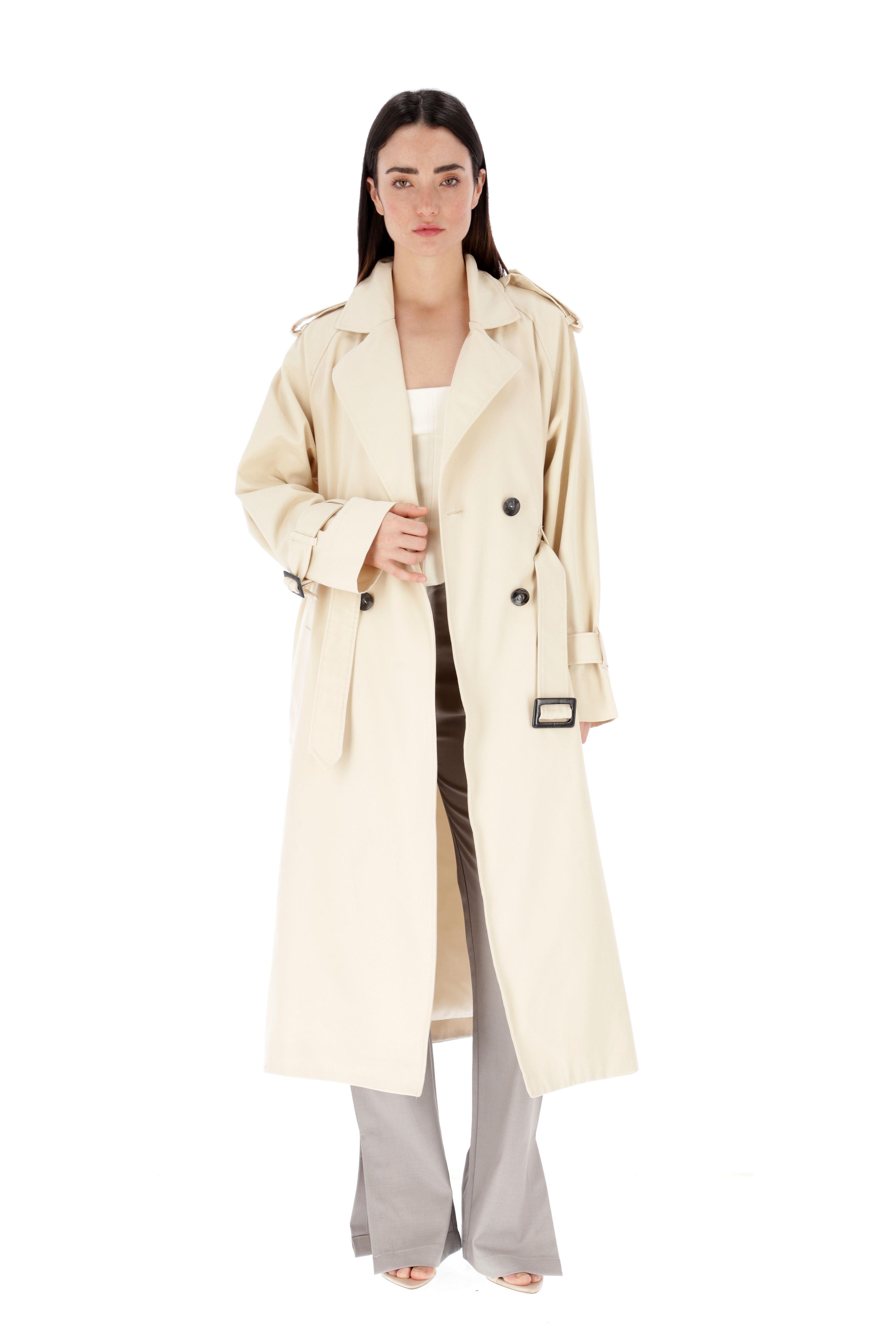 Trench de gabardina premium forrado, talla única.-3