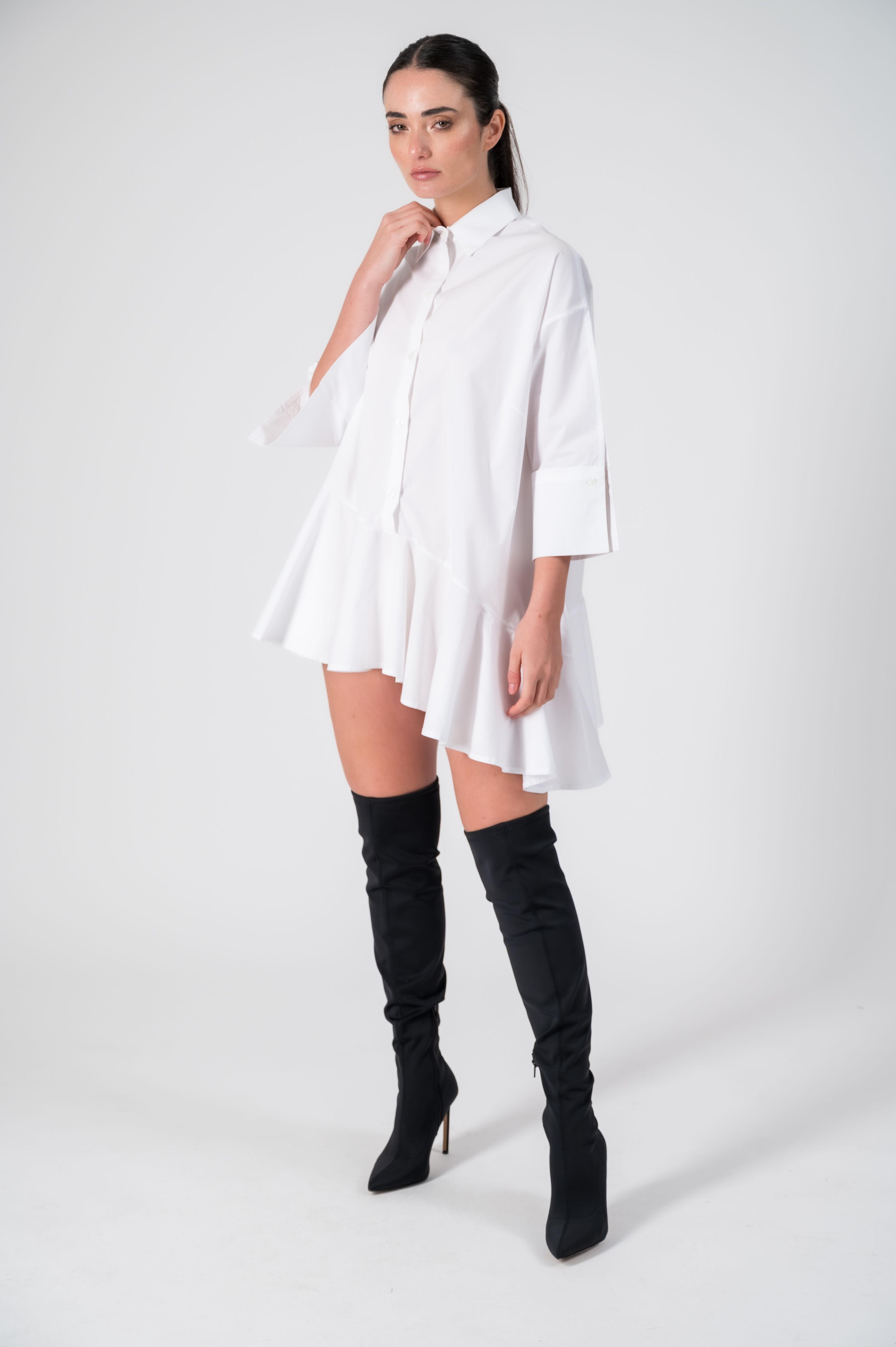 Blusa camisera con volantes-2