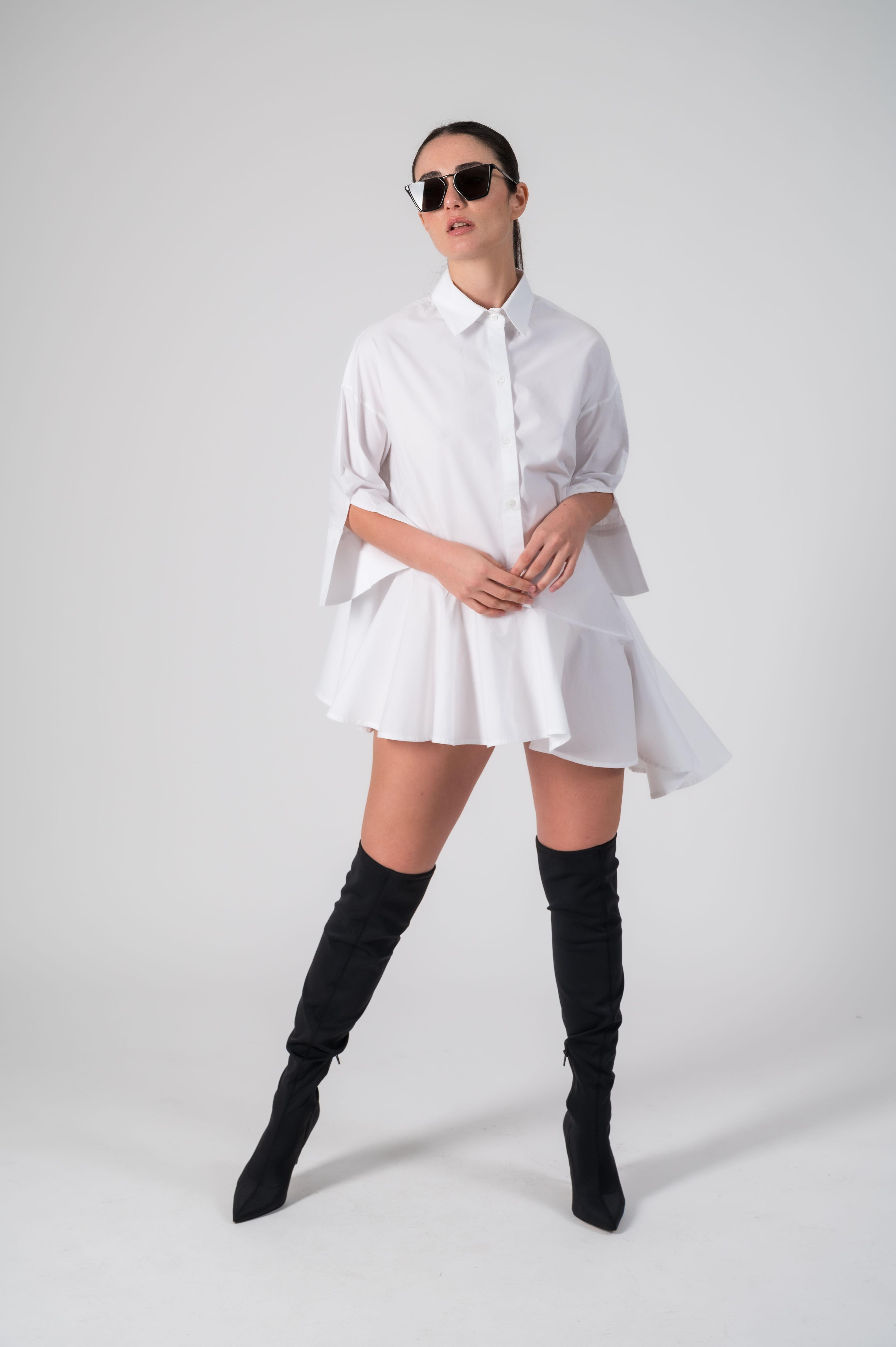 Blusa camisera con volantes-3