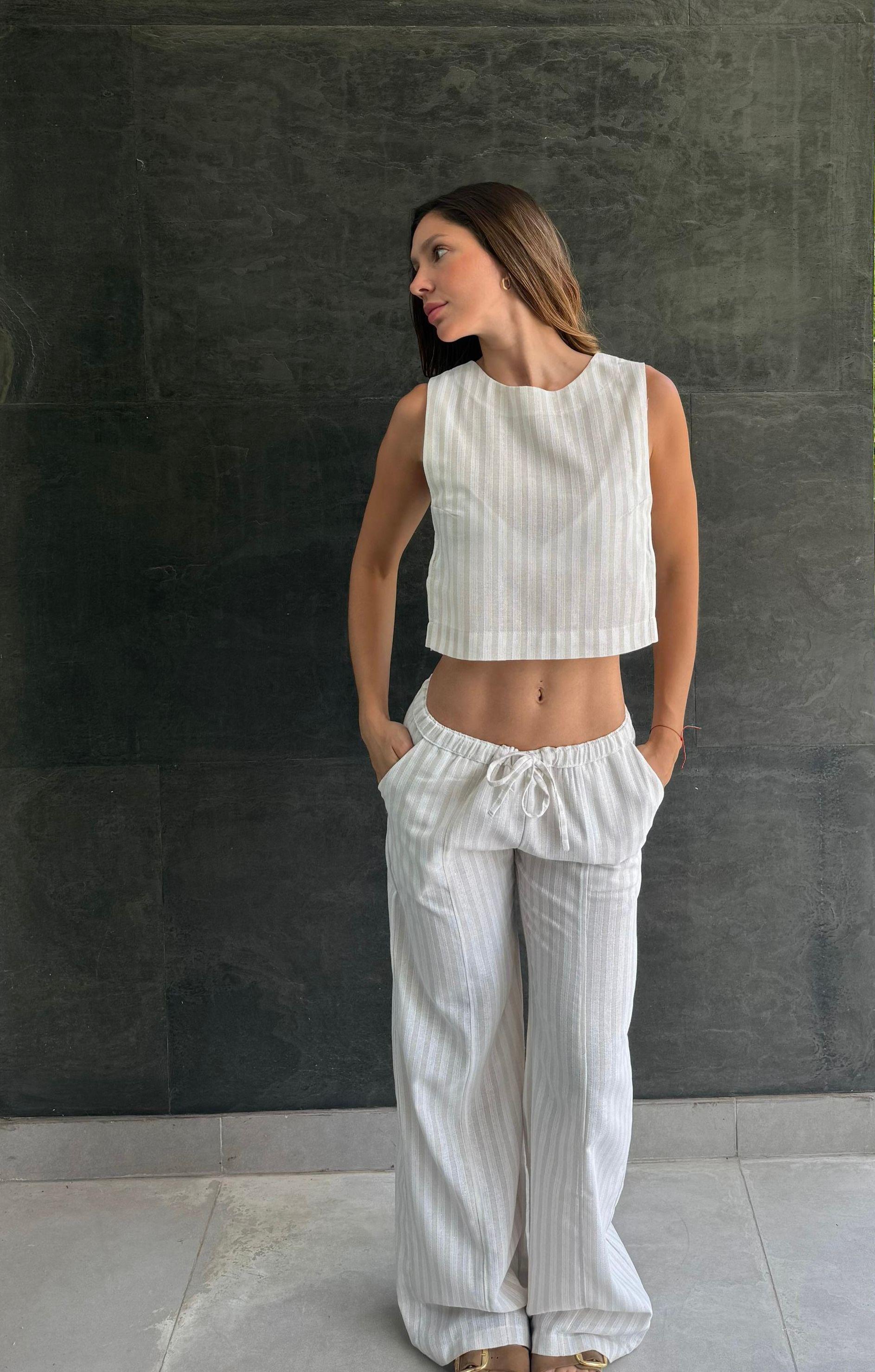 Blusa beige con brillo -2