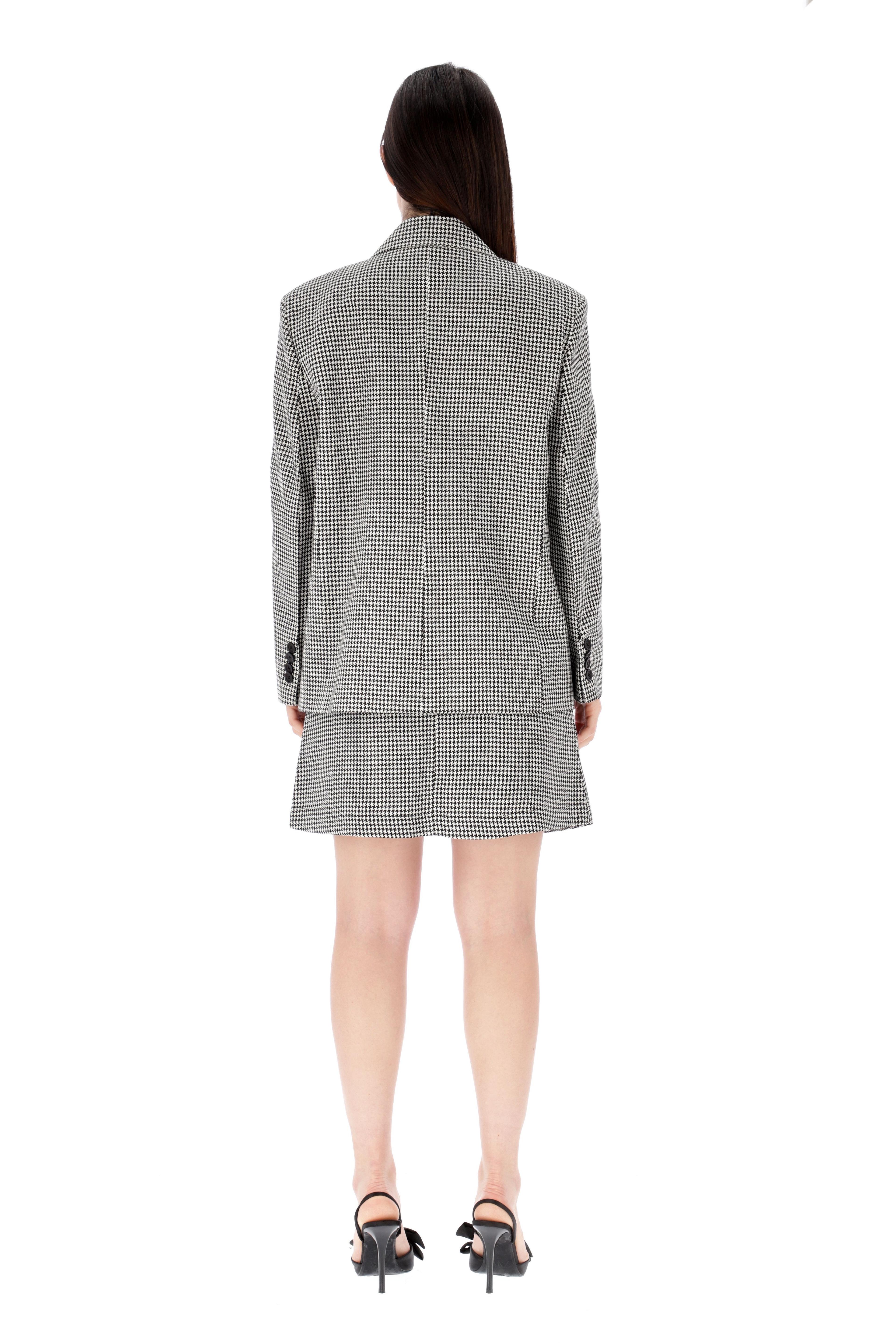 Saco blazer chaqueta de pied de poule-4