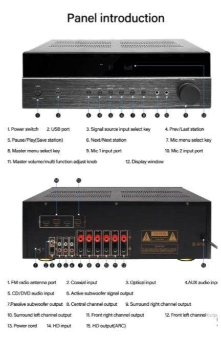 Receiver Amplificador Hs 5.2 Bluetooth-3