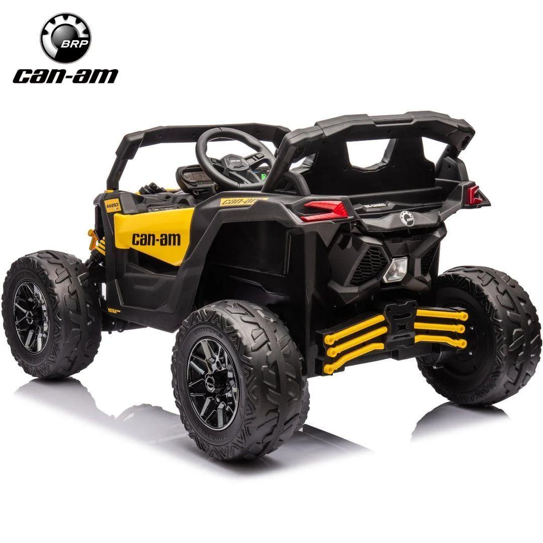 Auto a Batería Licencia Oficial Can-Am Maverick 4x4 Real, Ruedas de Goma y Asiento Tipo Cuero-2
