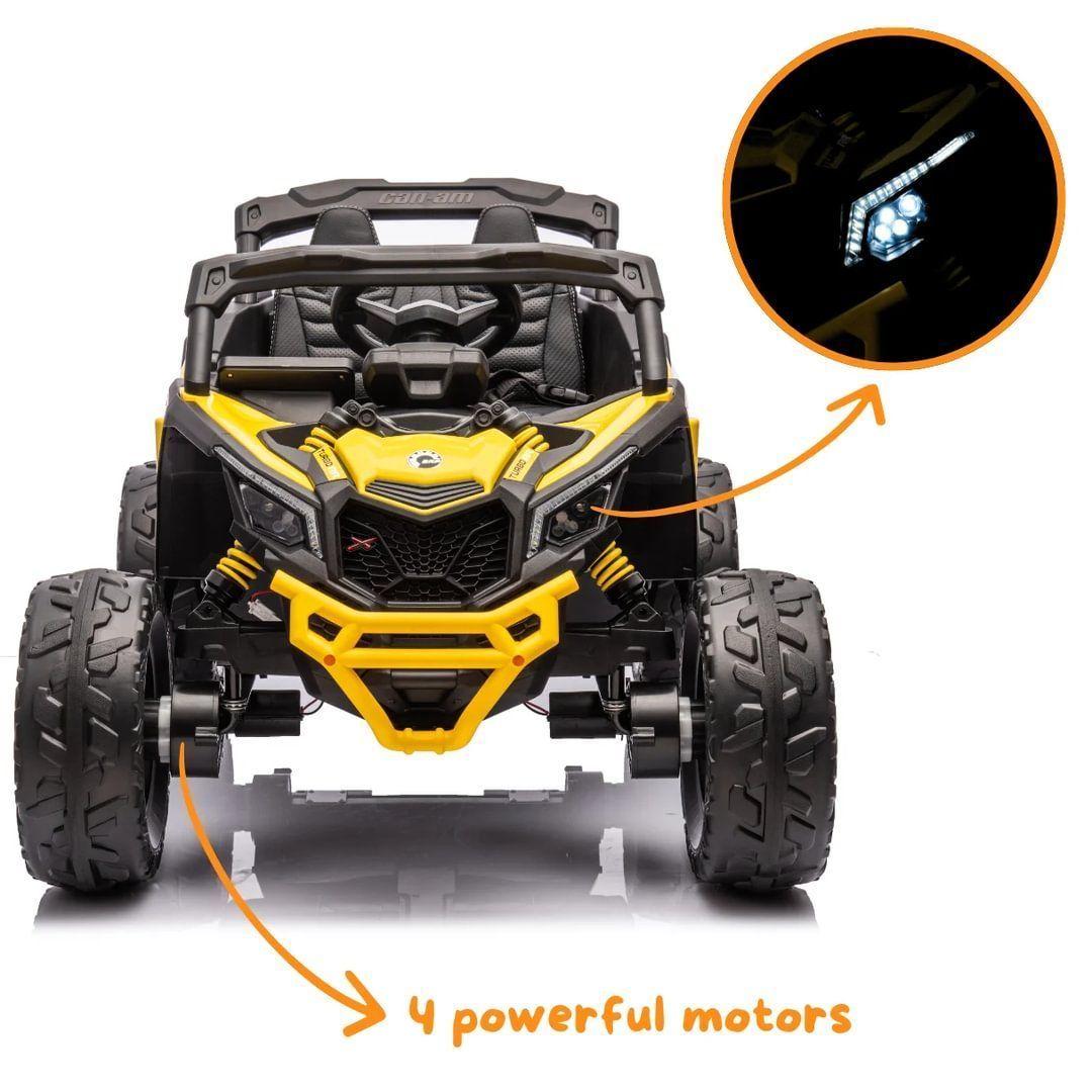 Auto a Batería Licencia Oficial Can-Am Maverick 4x4 Real, Ruedas de Goma y Asiento Tipo Cuero-3