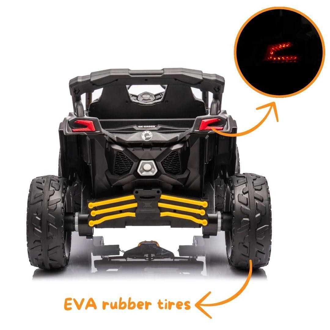 Auto a Batería Licencia Oficial Can-Am Maverick 4x4 Real, Ruedas de Goma y Asiento Tipo Cuero-4