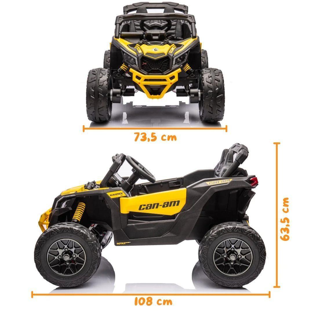 Auto a Batería Licencia Oficial Can-Am Maverick 4x4 Real, Ruedas de Goma y Asiento Tipo Cuero-5