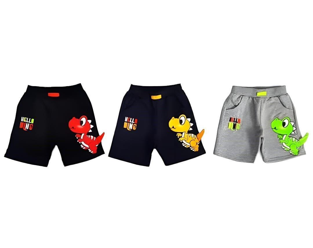 Pack 3 Short Niño Algodón Con Diseño-0