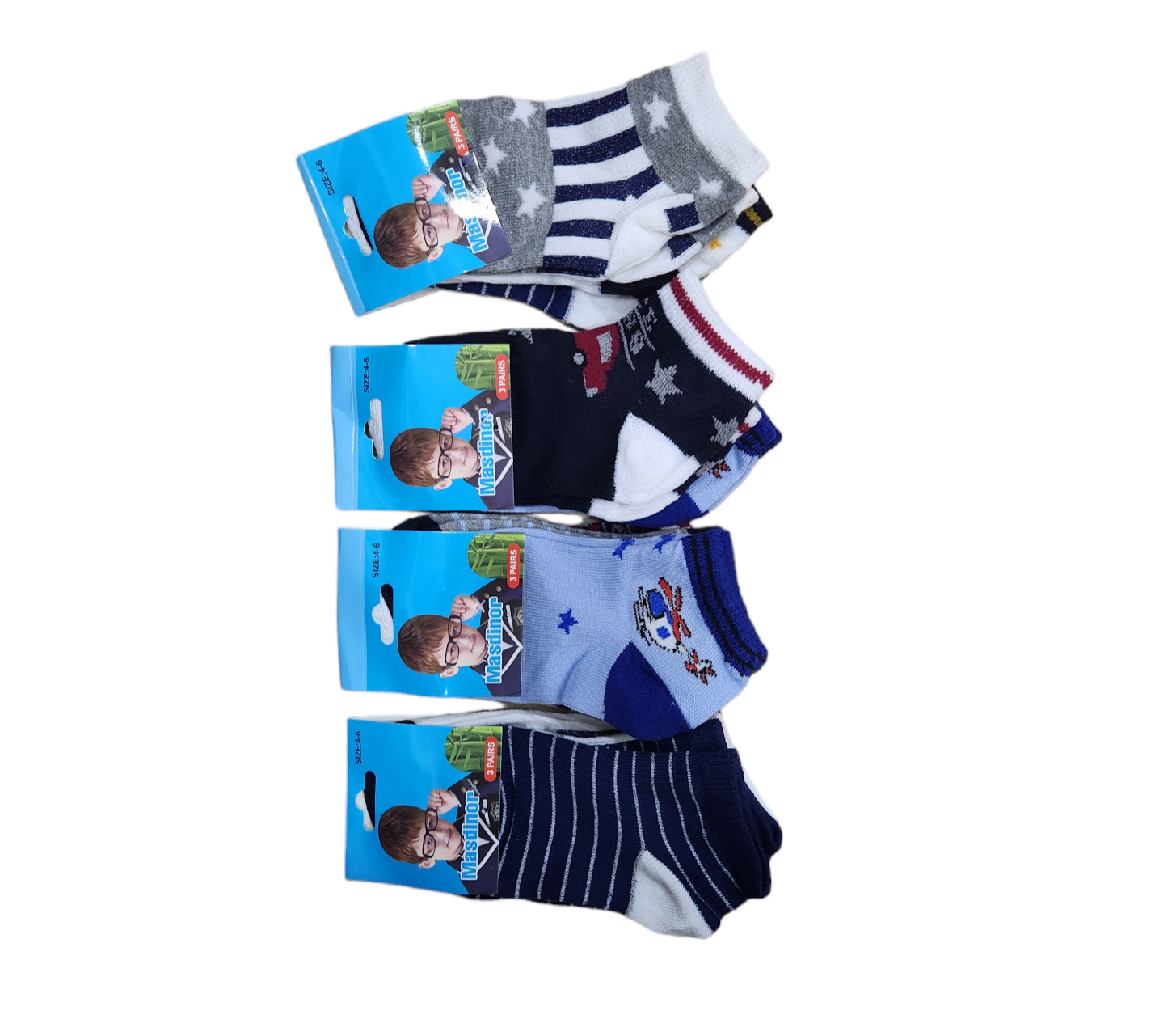 Pack 12 Calcetines Tobillera Algodón Niño-2