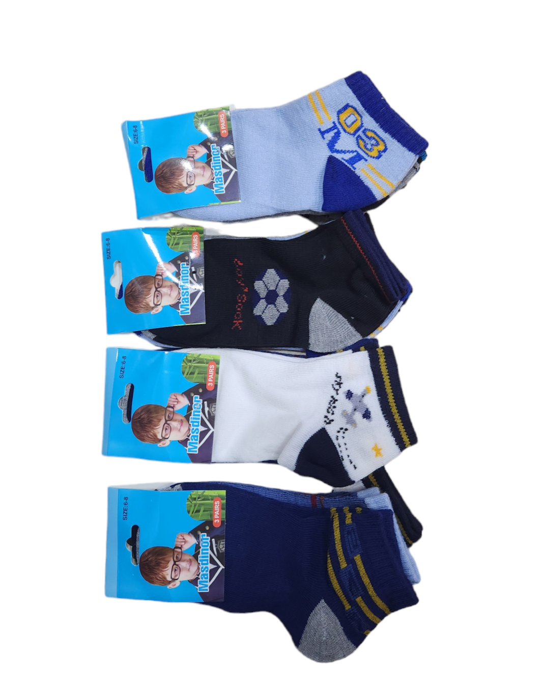 Pack 12 Calcetines Tobillera Algodón Niño-3