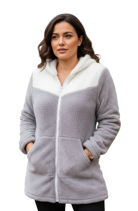 Pack 3 Polerones Mujer Capucha Peludos Bicolor-2