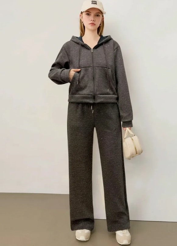 Pack 2 Conjuntos Buzo Mujer Polerón Cierre Pantalón Palazzo-3