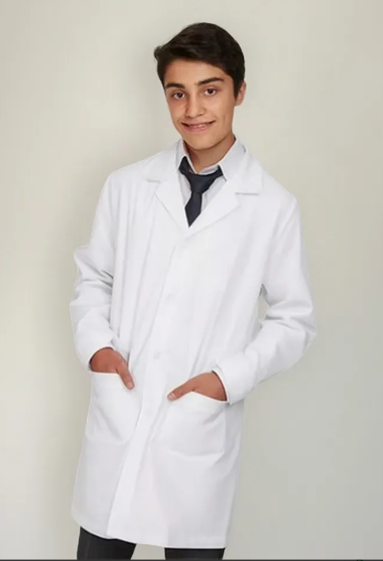 Cotona Delantal Niño(a) Blanca Escolar Colegio-2