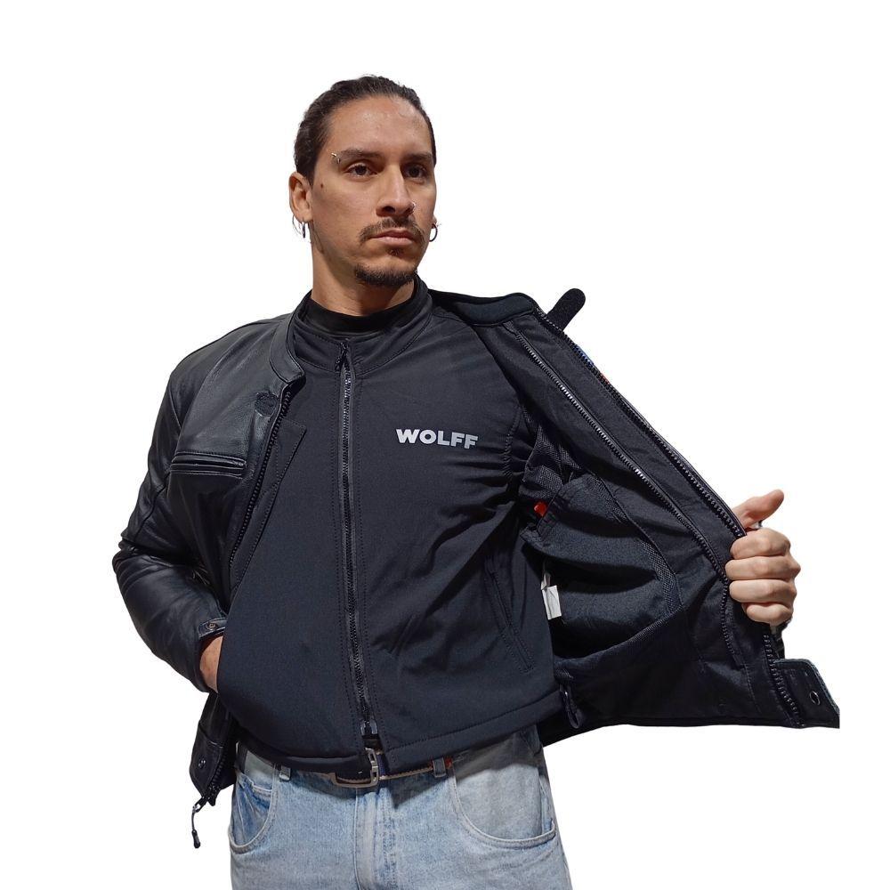 Chaqueta Moto Cuero Windesign Protecci n CE-5