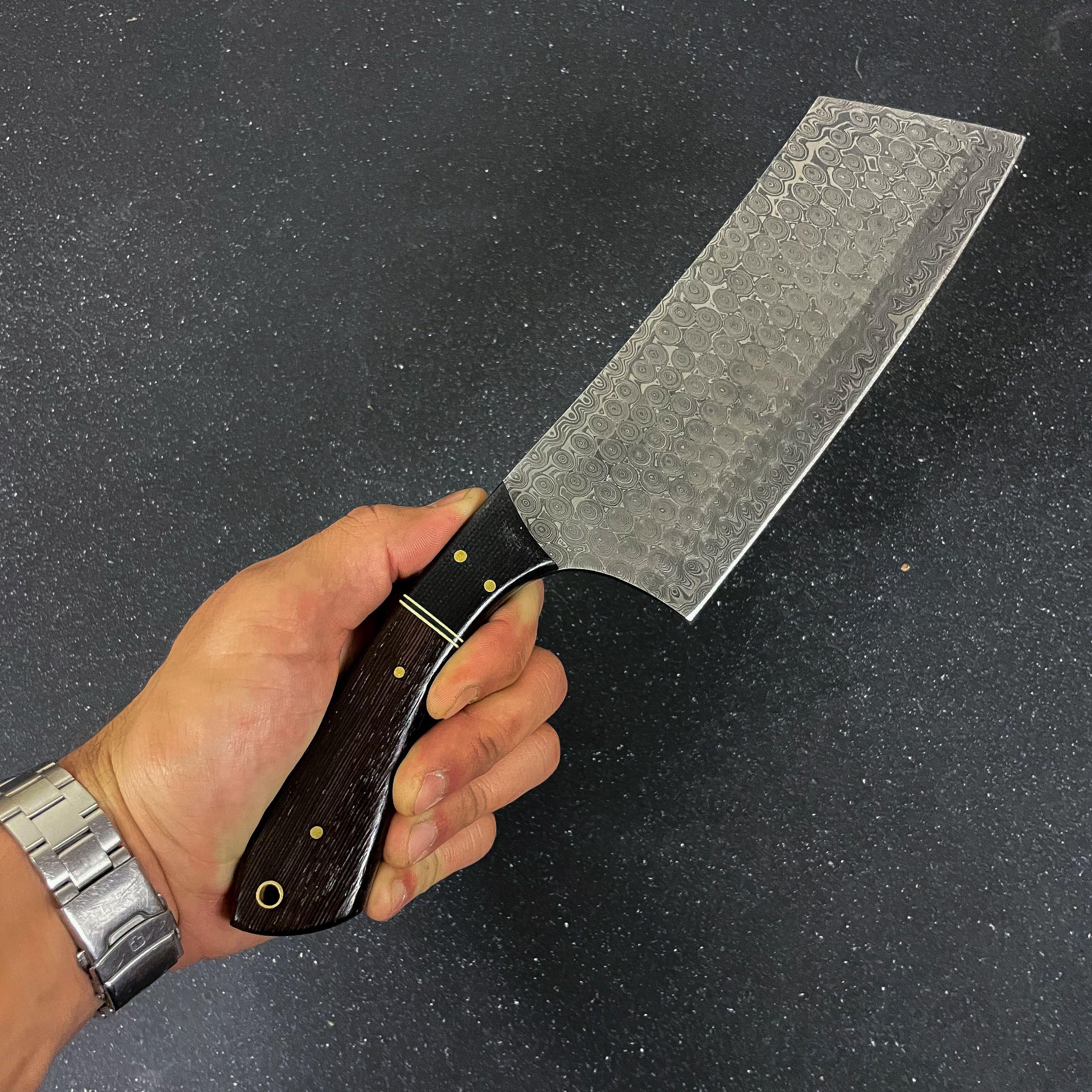 Hacha de Cocina de Acero Damasco 32cm "Cucao" Rauka-6