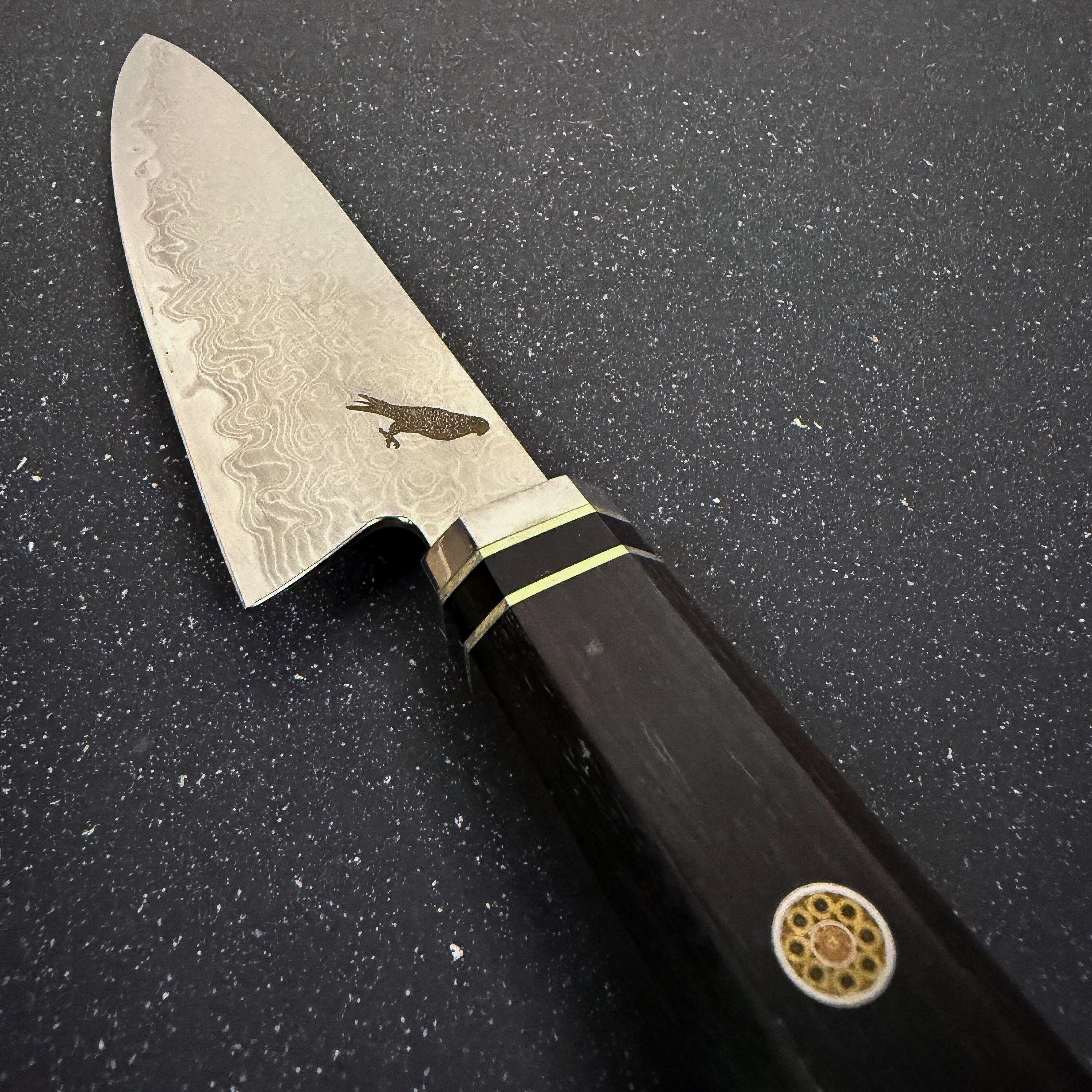 Cuchillo Puntilla de Acero Damasco 27cm "Iwa"-2