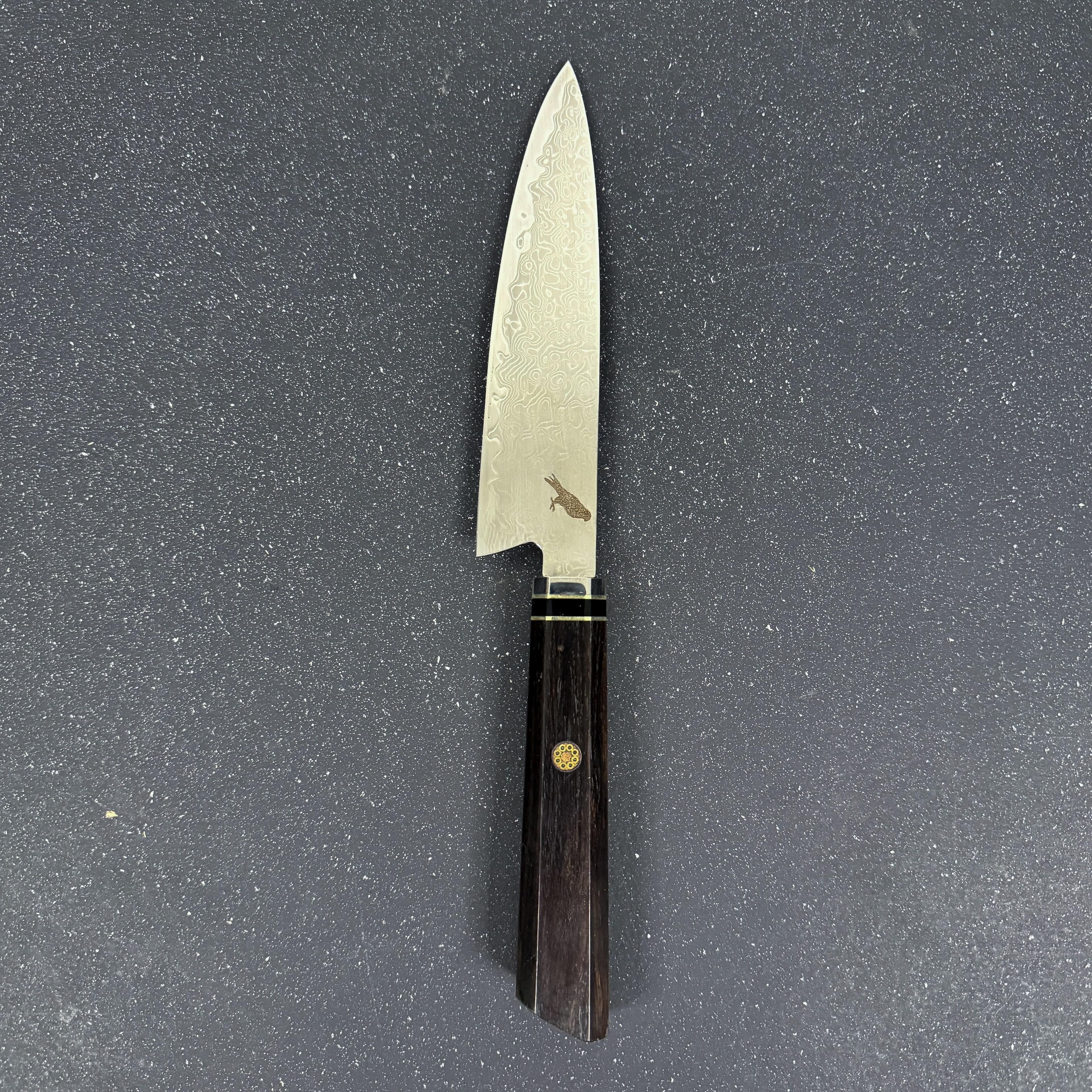 Cuchillo Puntilla de Acero Damasco 27cm "Iwa"-6