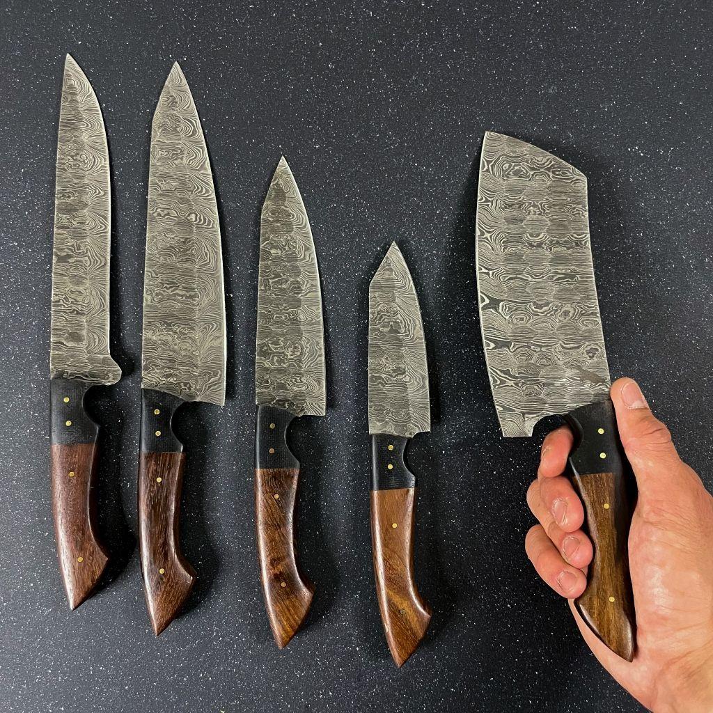 Set de 5 Cuchillos de Cocina de Acero Damasco "Huerquehue"  Rauka-6