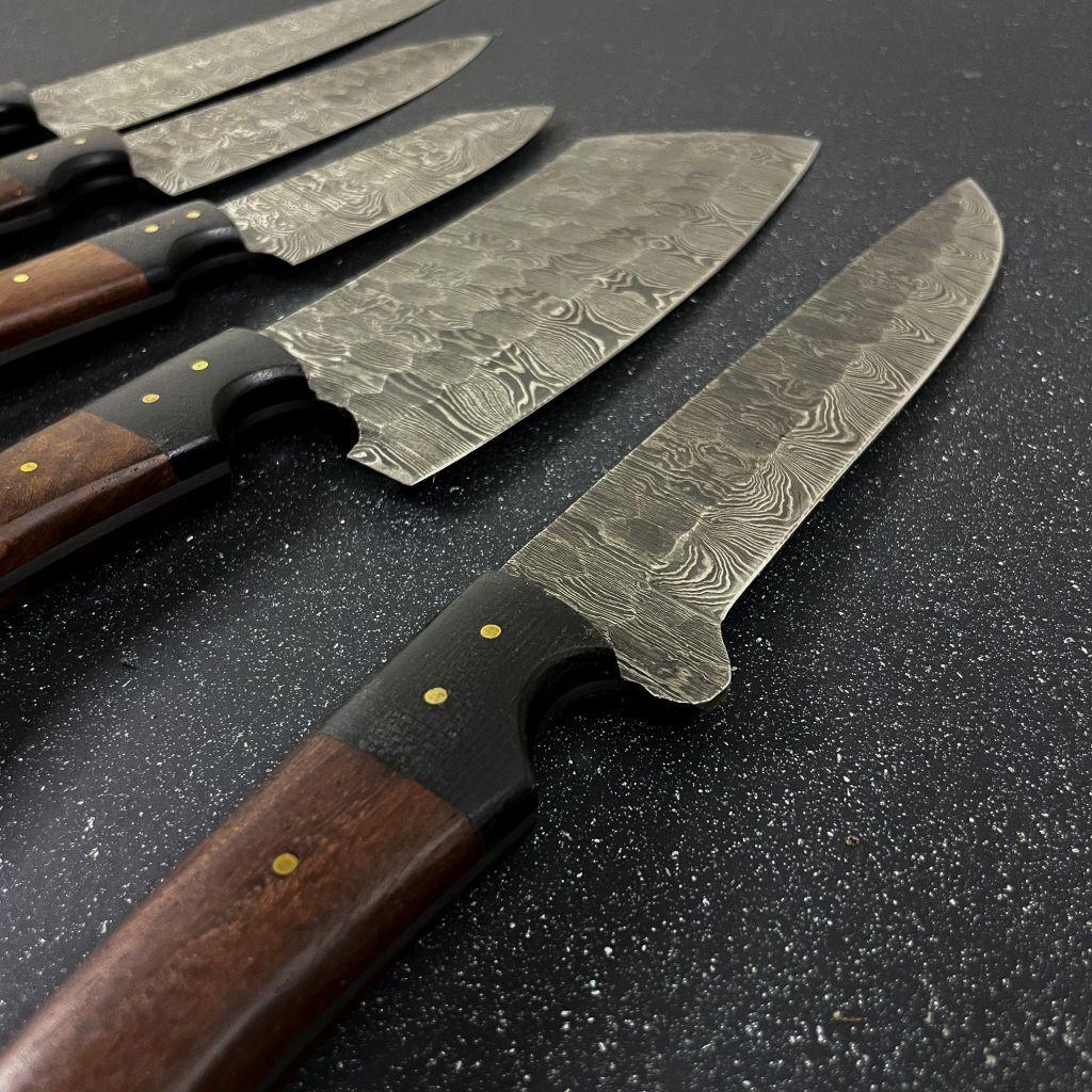 Set de 5 Cuchillos de Cocina de Acero Damasco "Huerquehue"  Rauka-7
