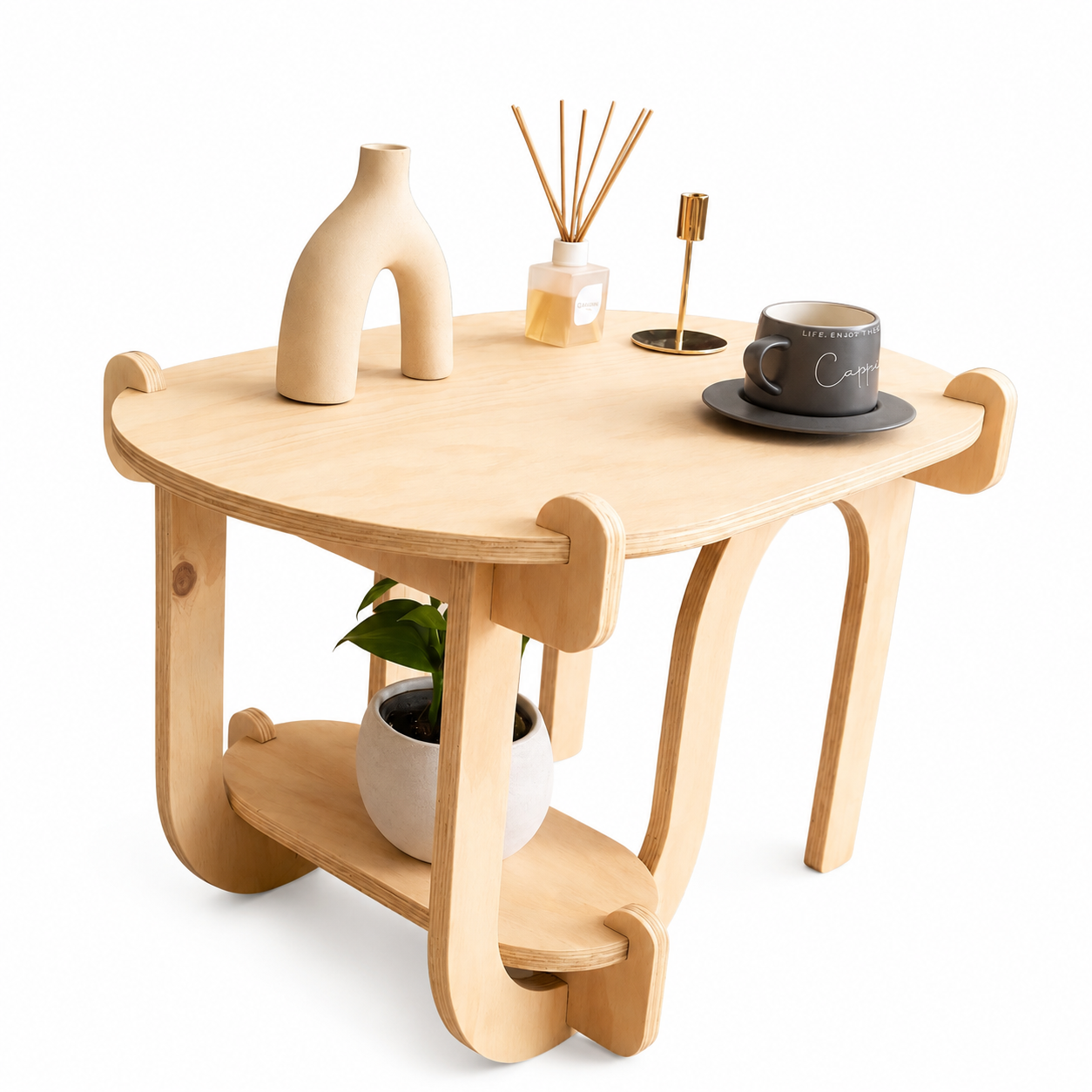 Mesa de centro minimalista nórdica color natural-1