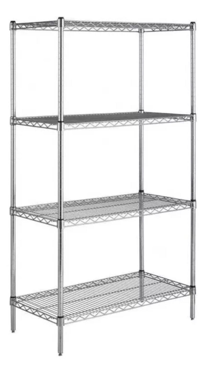 Estantería de Acero Cromado 90x45x180 cm-0