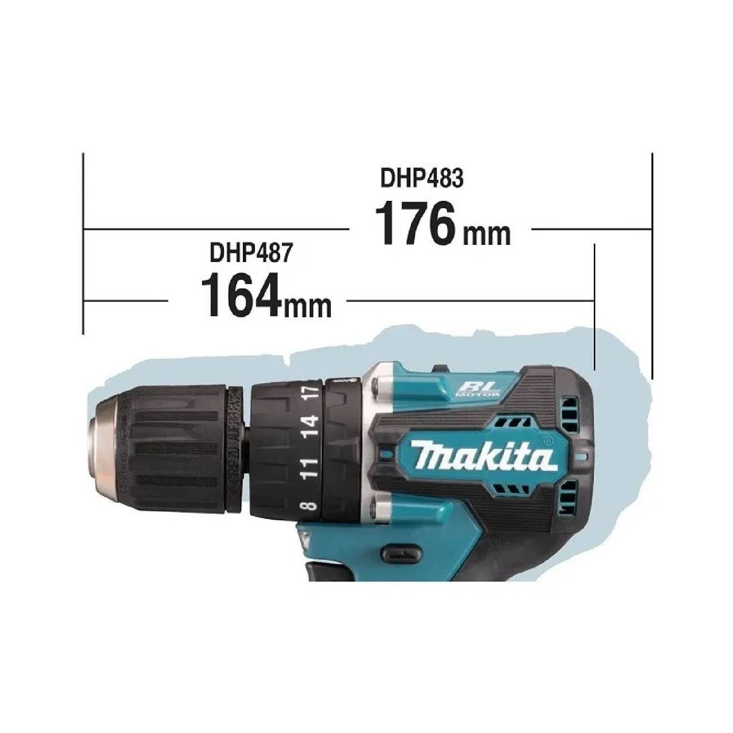 Taladro Percutor 18v Brushless Makita Dhp487SY2J/ 2 Baterias-3