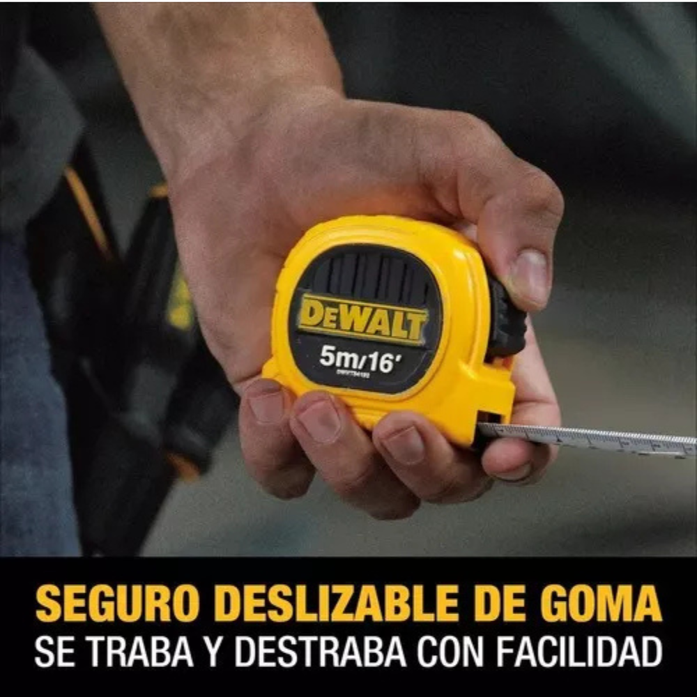 Huincha De Medir 5m/16' Diseño Compacto Dewalt Dwht34192l-4