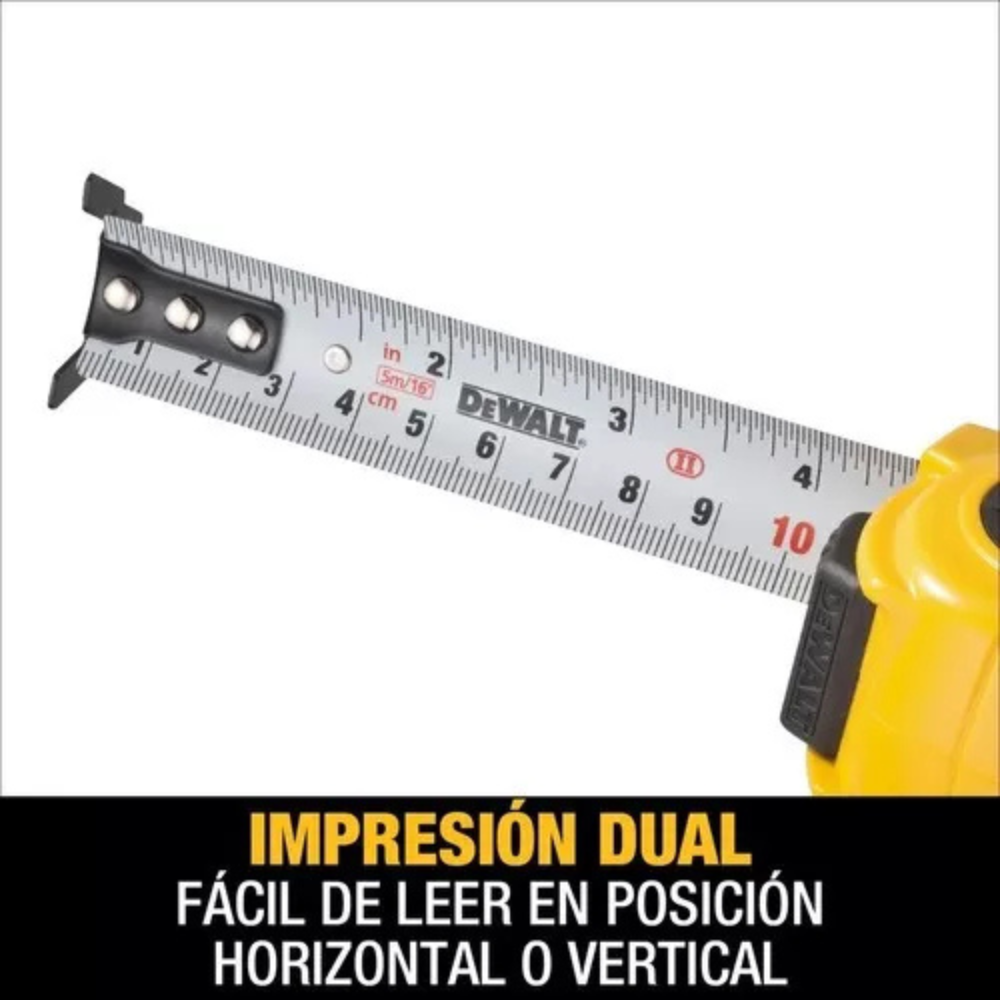 Huincha De Medir 5m/16' Diseño Compacto Dewalt Dwht34192l-6