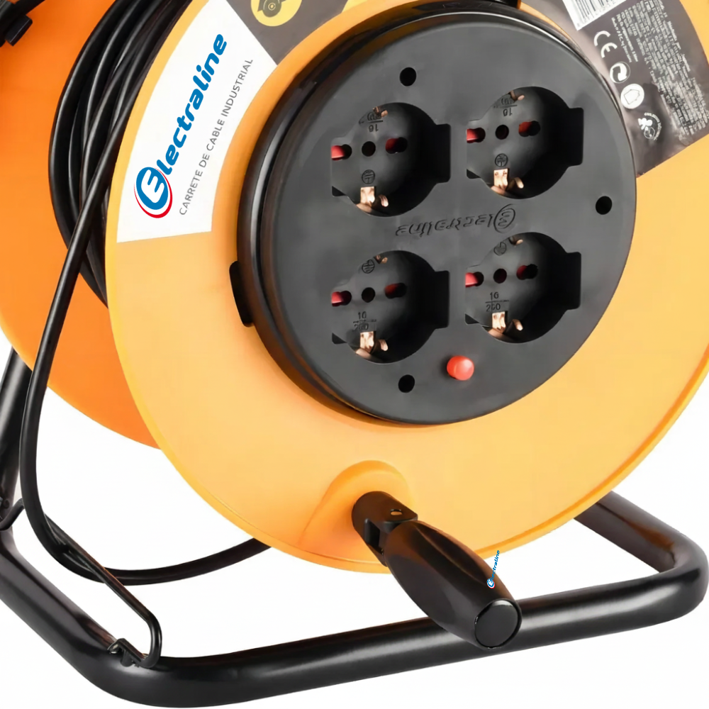 Carrete Alargador 4 Tomas 40m Schuko Electraline Negro-3