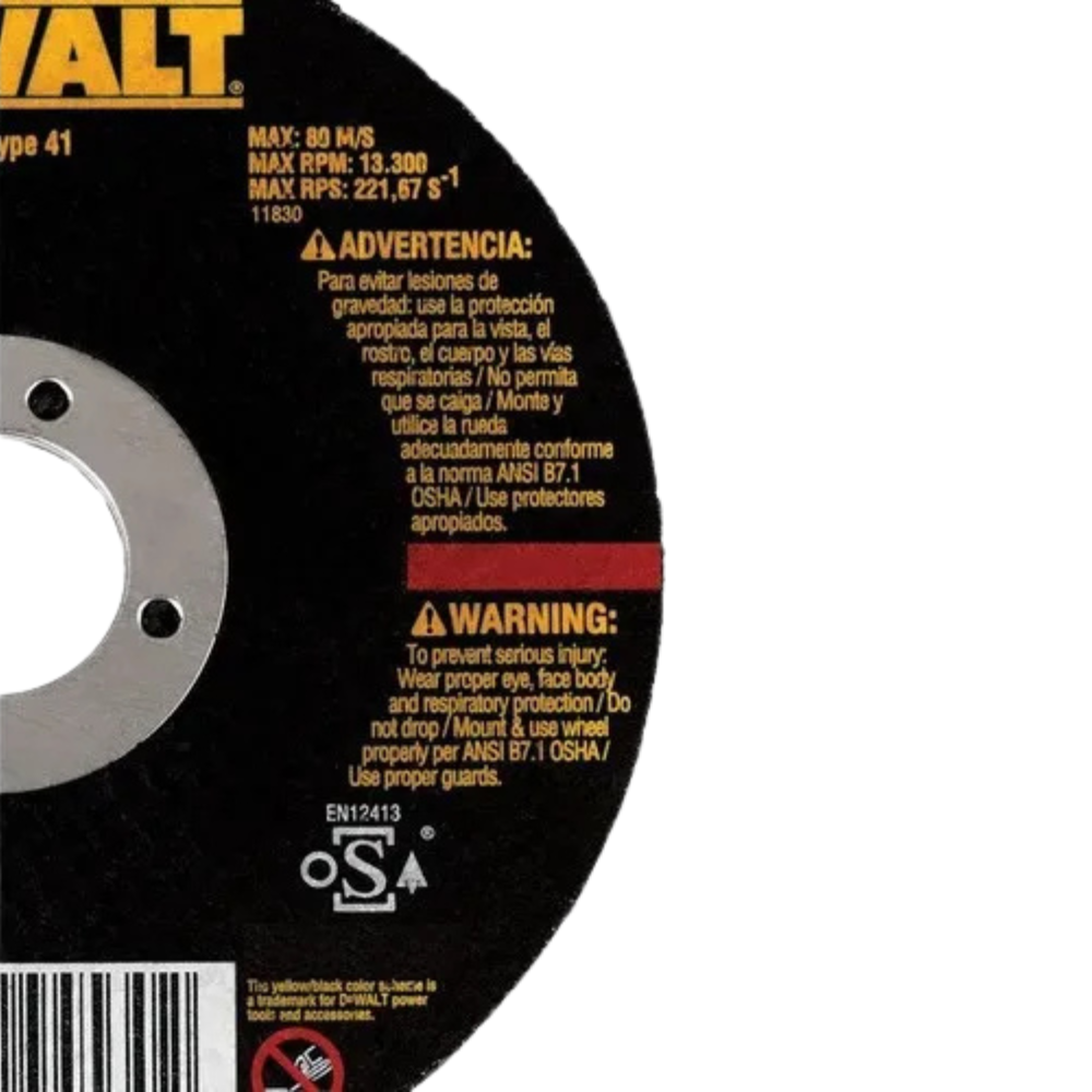 Pack 50 Disco Abrasivo Corte Metal 4-1/2  Dewalt Dw44530 X50-2