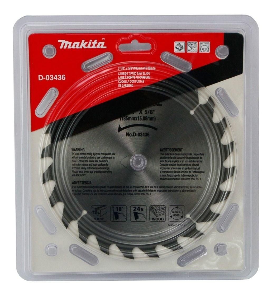 Disco Sierra Circular 7-1/4'' 24 Dientes Makita D-03436-1