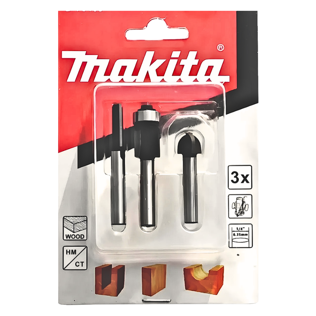 Set 3pcs Fresas Encastre 1/4 D-70465 Makita-4