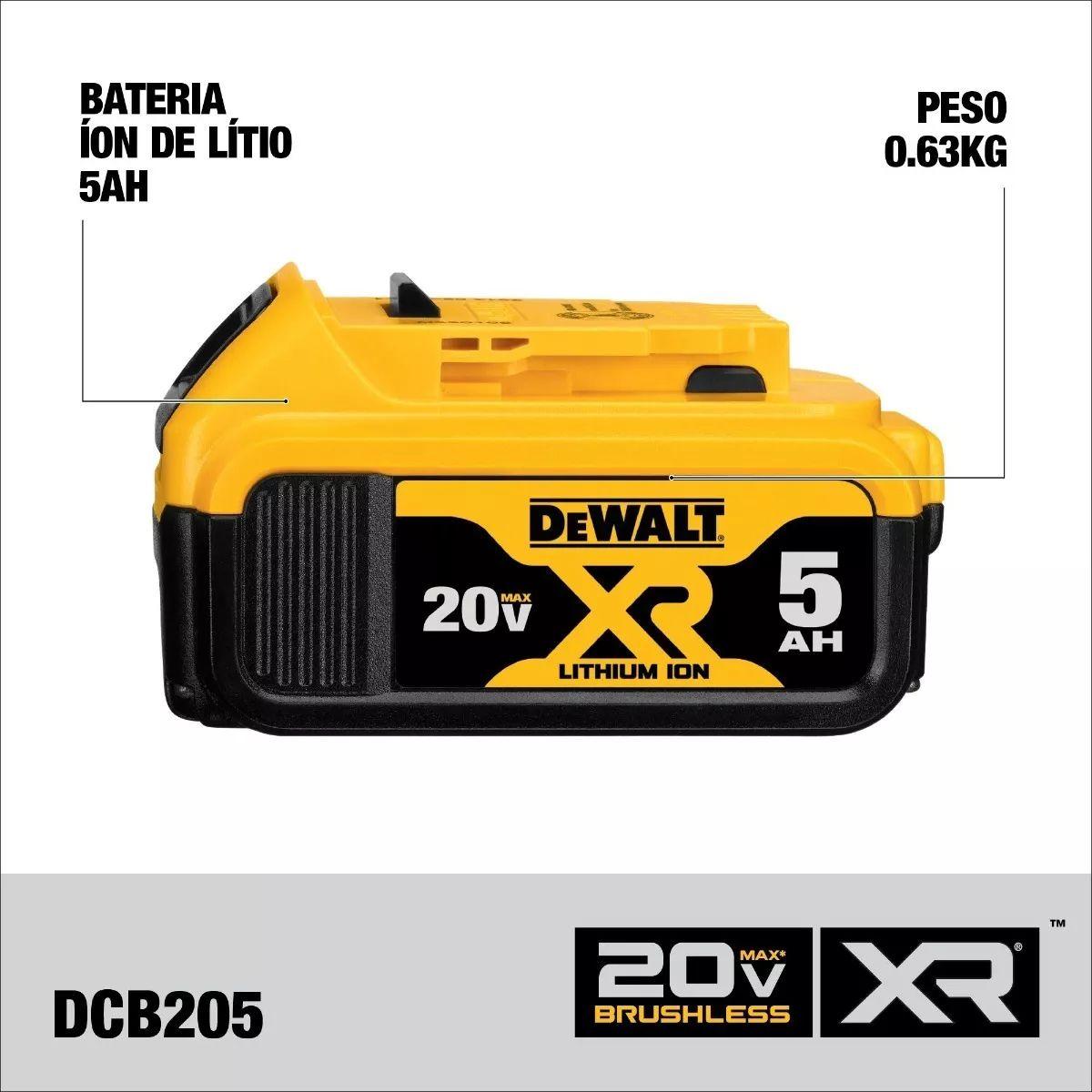 Kit Batería Xr 20v 5ah + Cargador Rápido Dcb1104 Dewalt-2
