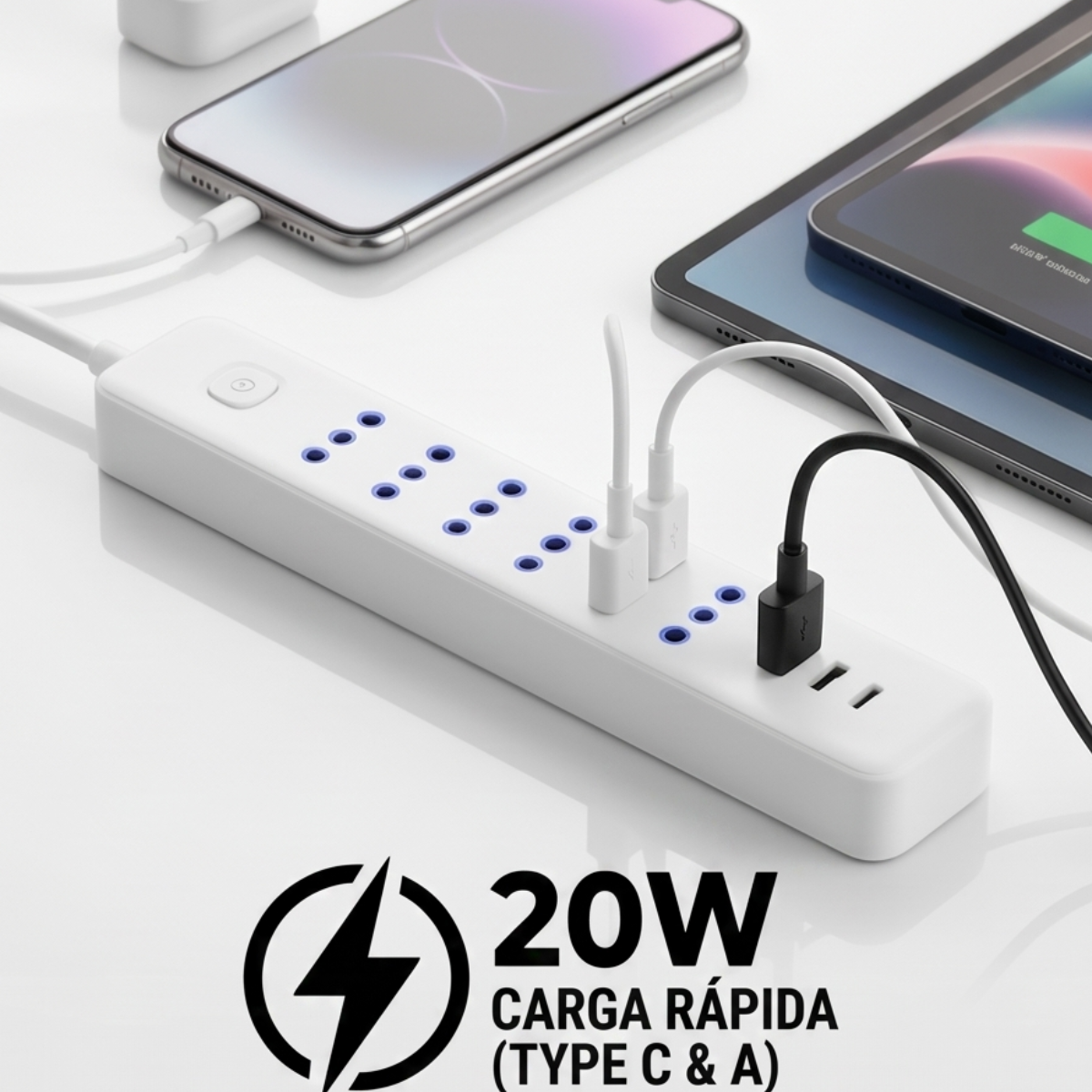 Alargador Eléctrico HALUX 6Tomas 3Metros Zapatilla Eléctrica-3