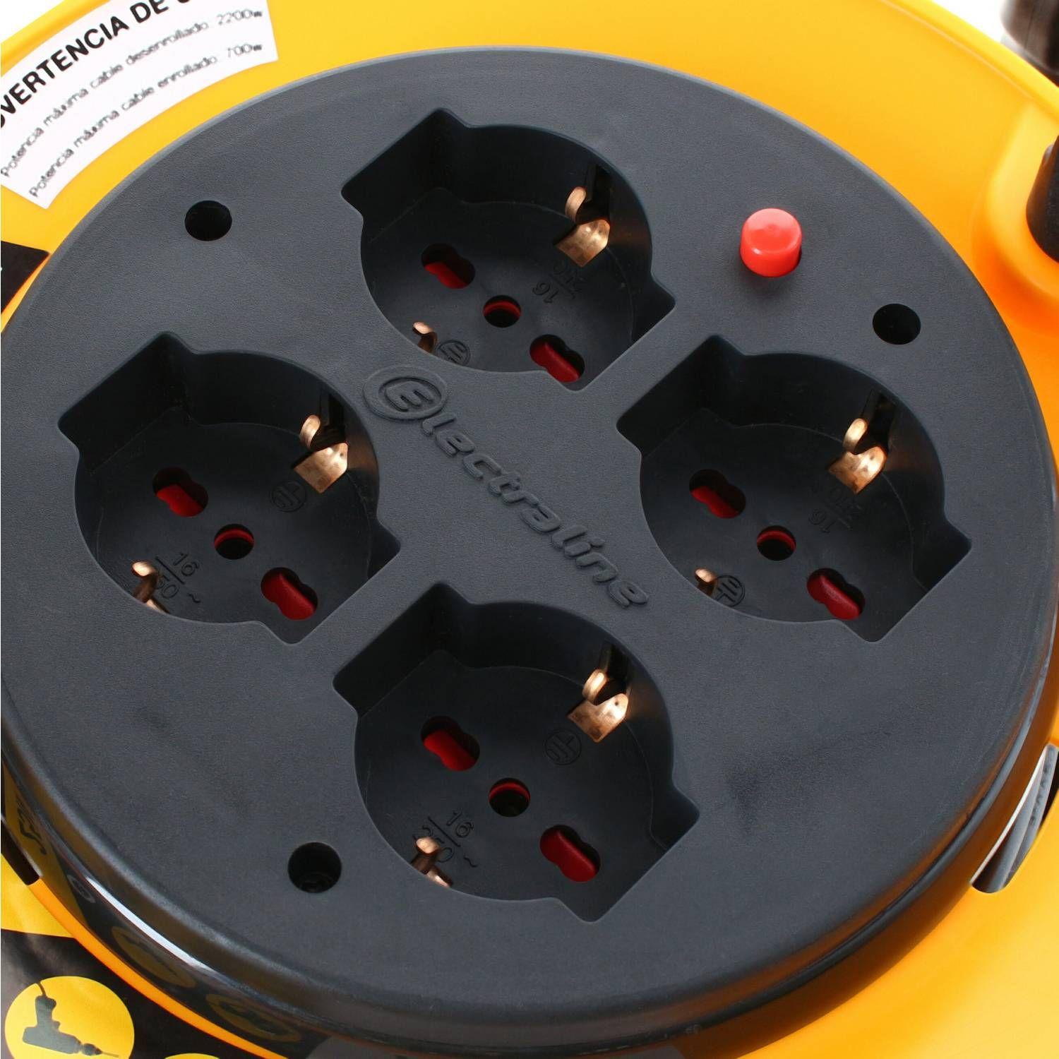 Alargador Carrete Eléctrico 4 Tomas 25m Schuko-2