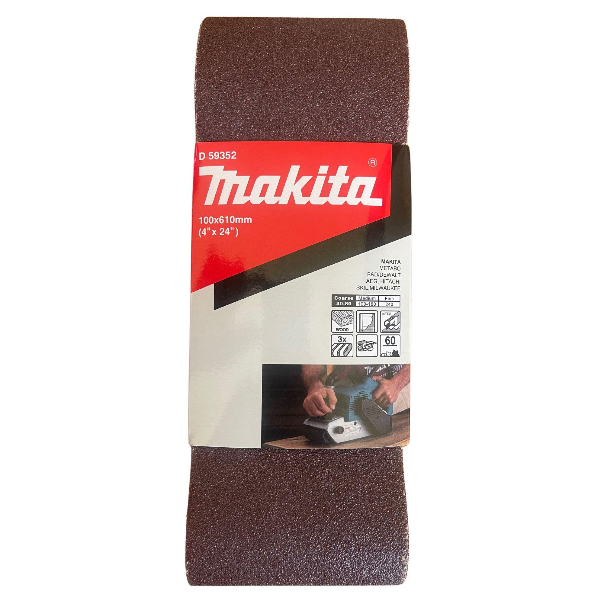 Lija de Banda 4x24" 3Pzs G-60 Madera-Metal Makita D59352-2