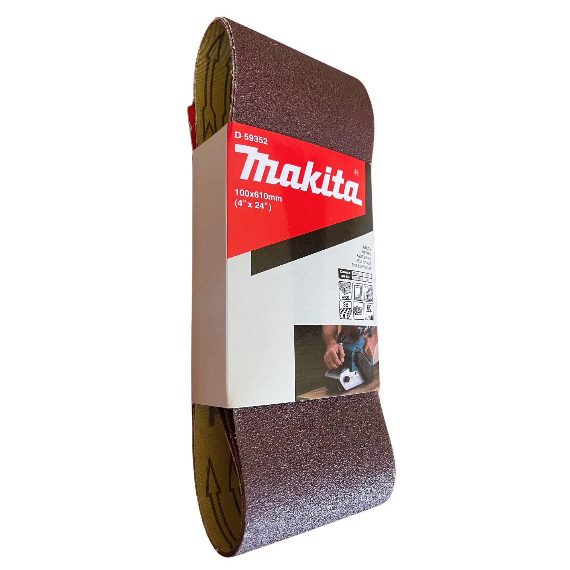 Lija de Banda 4x24" 3Pzs G-60 Madera-Metal Makita D59352-3