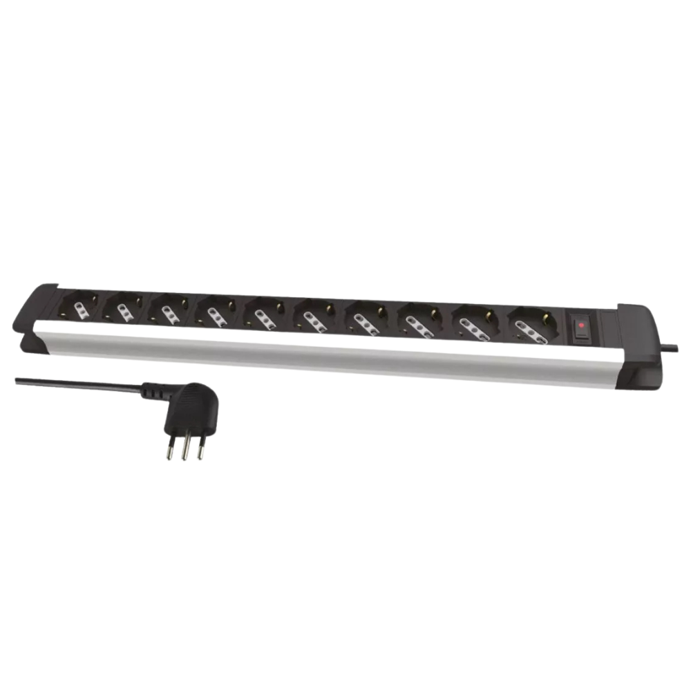 Zapatilla Alargador Profesional 10 Tomas Schuko Cable 2mts-2