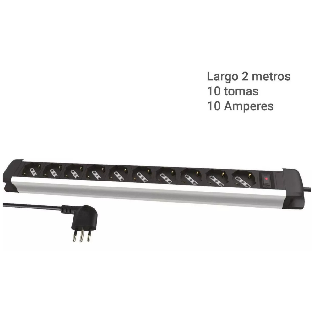 Zapatilla Alargador Profesional 10 Tomas Schuko Cable 2mts-9