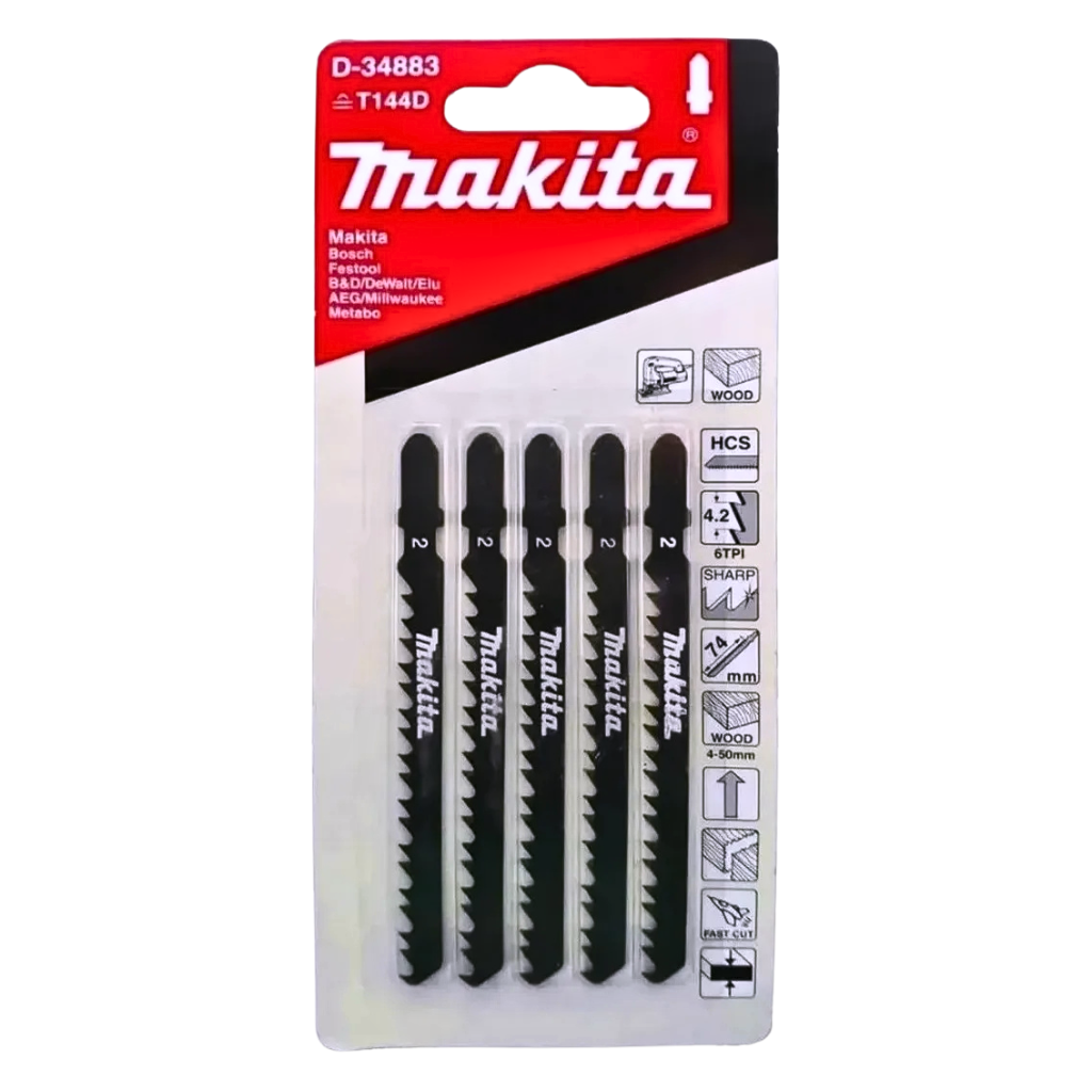 Set 5 Sierra De Calar Para Madera y Pvc 10mm Makita D-34883-2
