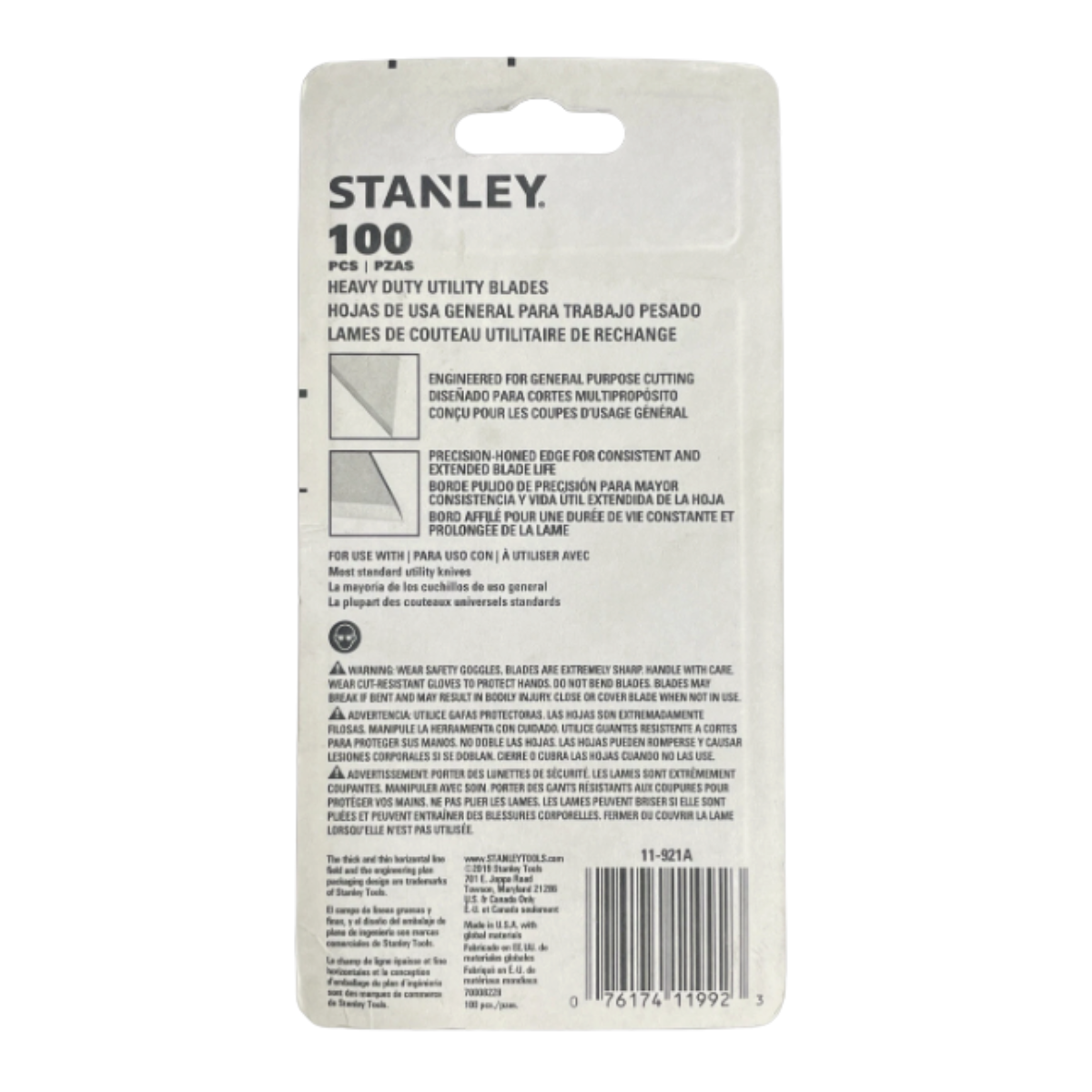 Repuesto Para Cuchillo Cartonero 100 Unid 11-921A Stanley-3