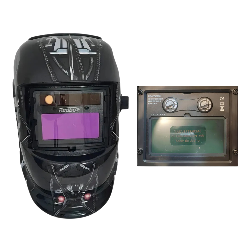 kit Soldadora Alpha 140A + Guantes + Máscara Redbo RBLYE64-4