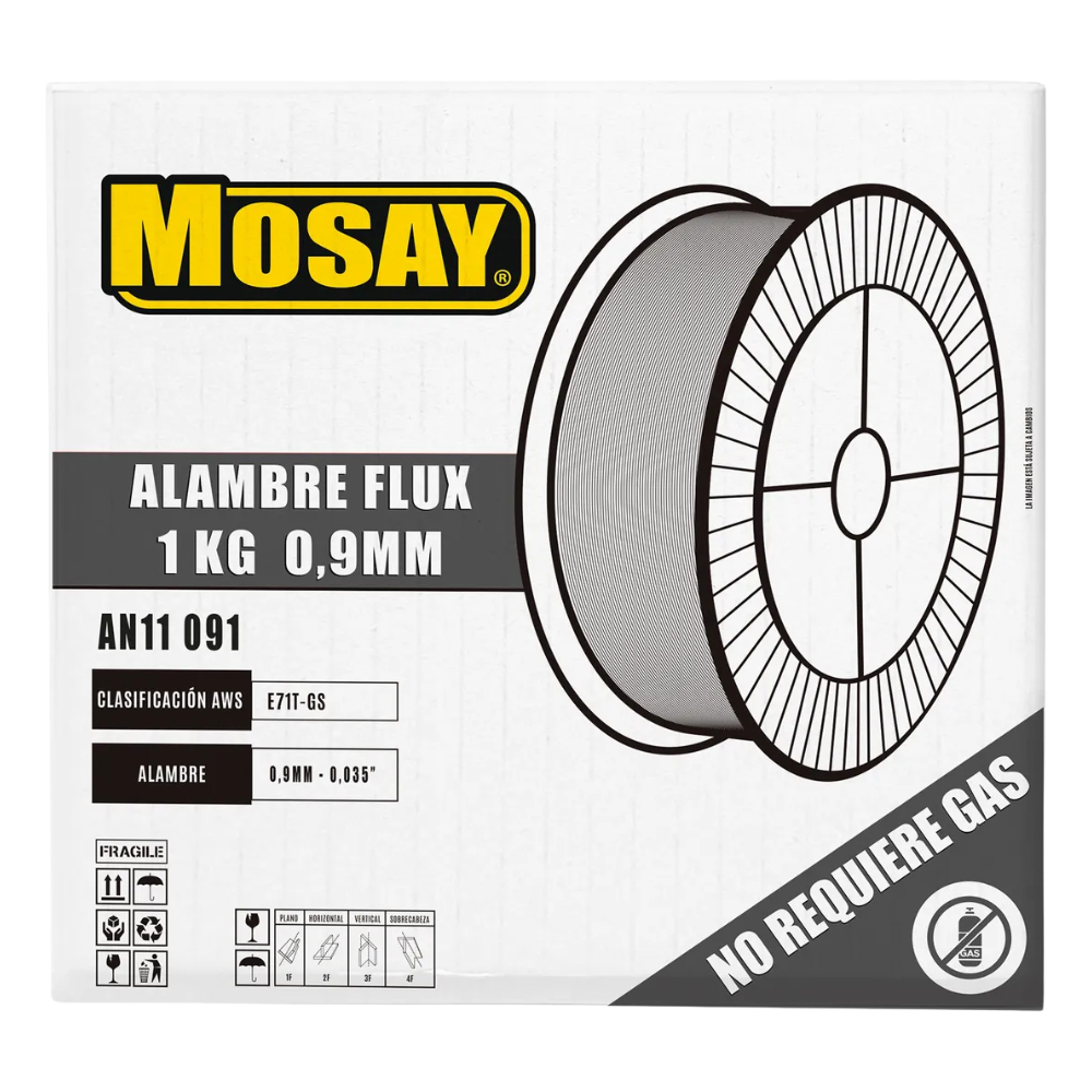 Soldadura Alambre MIG Flux Sin Gas 0.9 mm 1 Kg Mosay-2