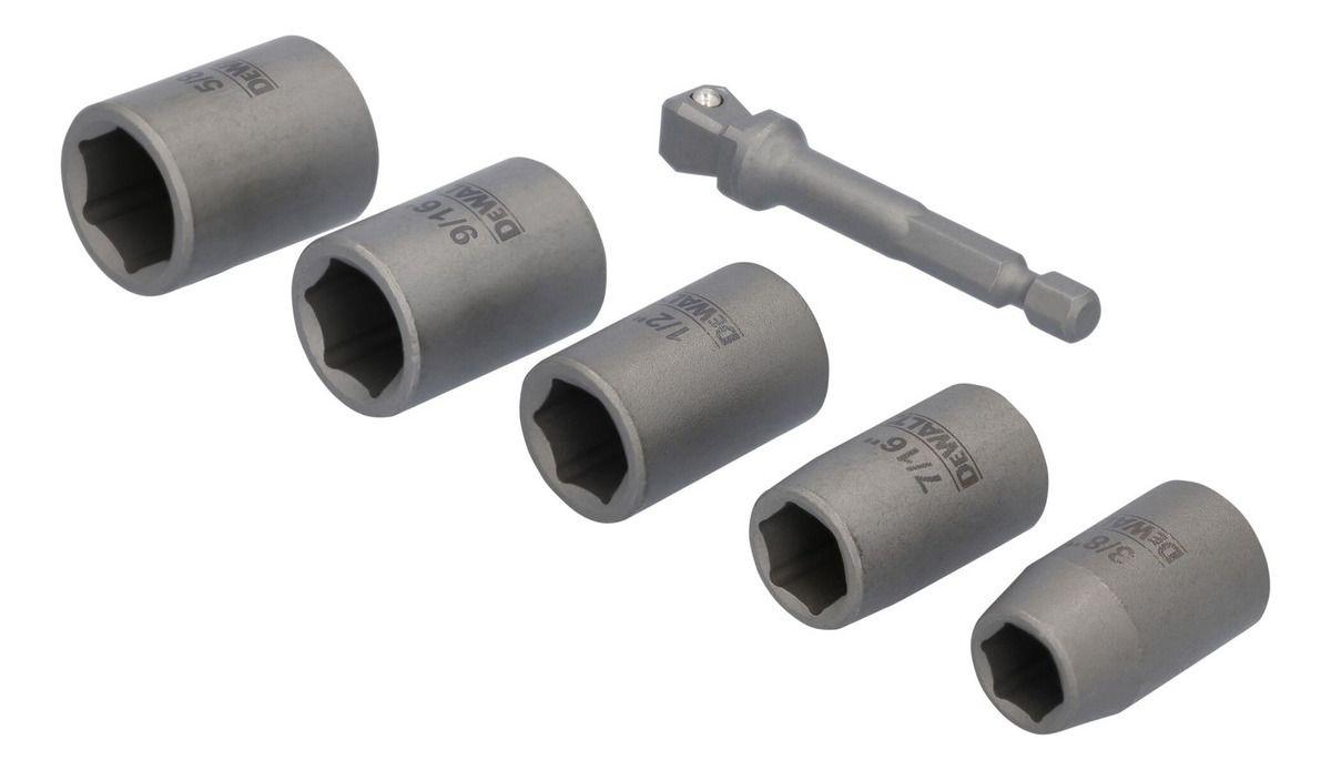 Set 5 Dados Cortos 1/4" MaxFit DeWalt DWAFSFS6-3